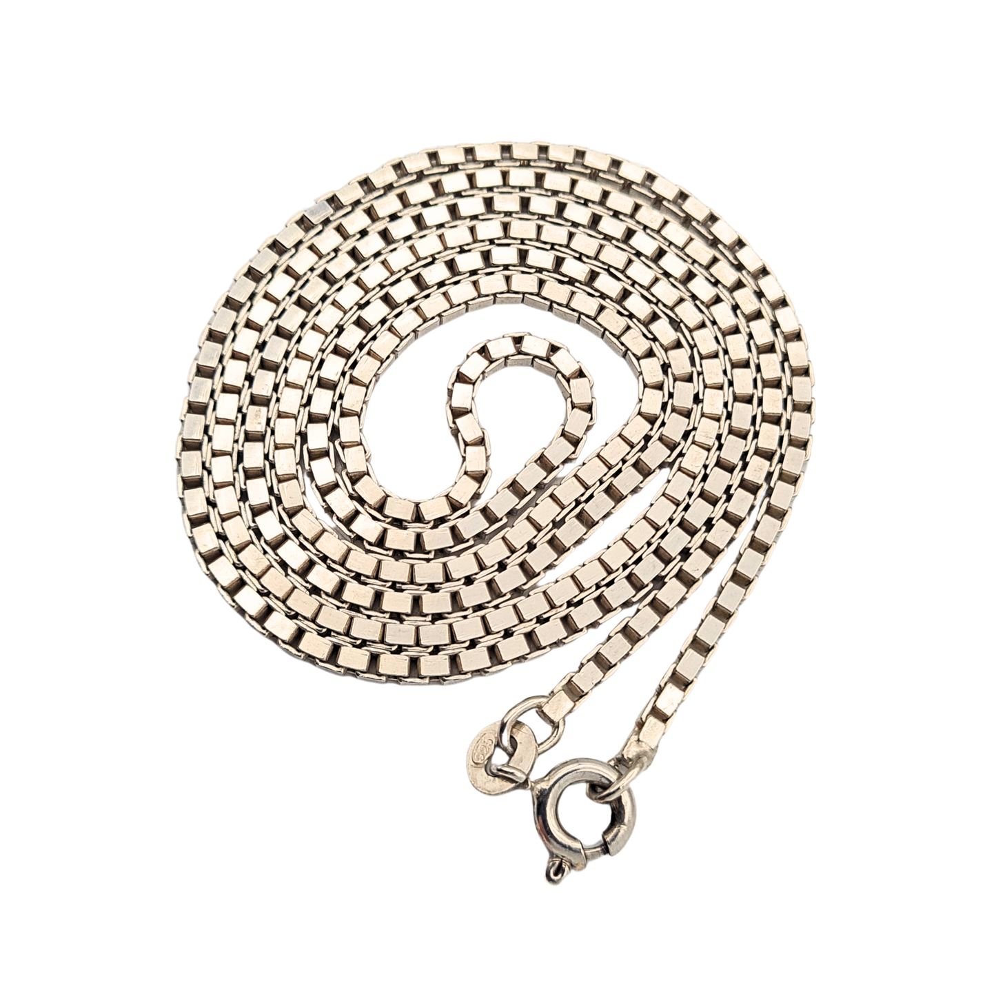 24” Long 925 Silver Box Chain Necklace, 60cm, Fully Hallmarked