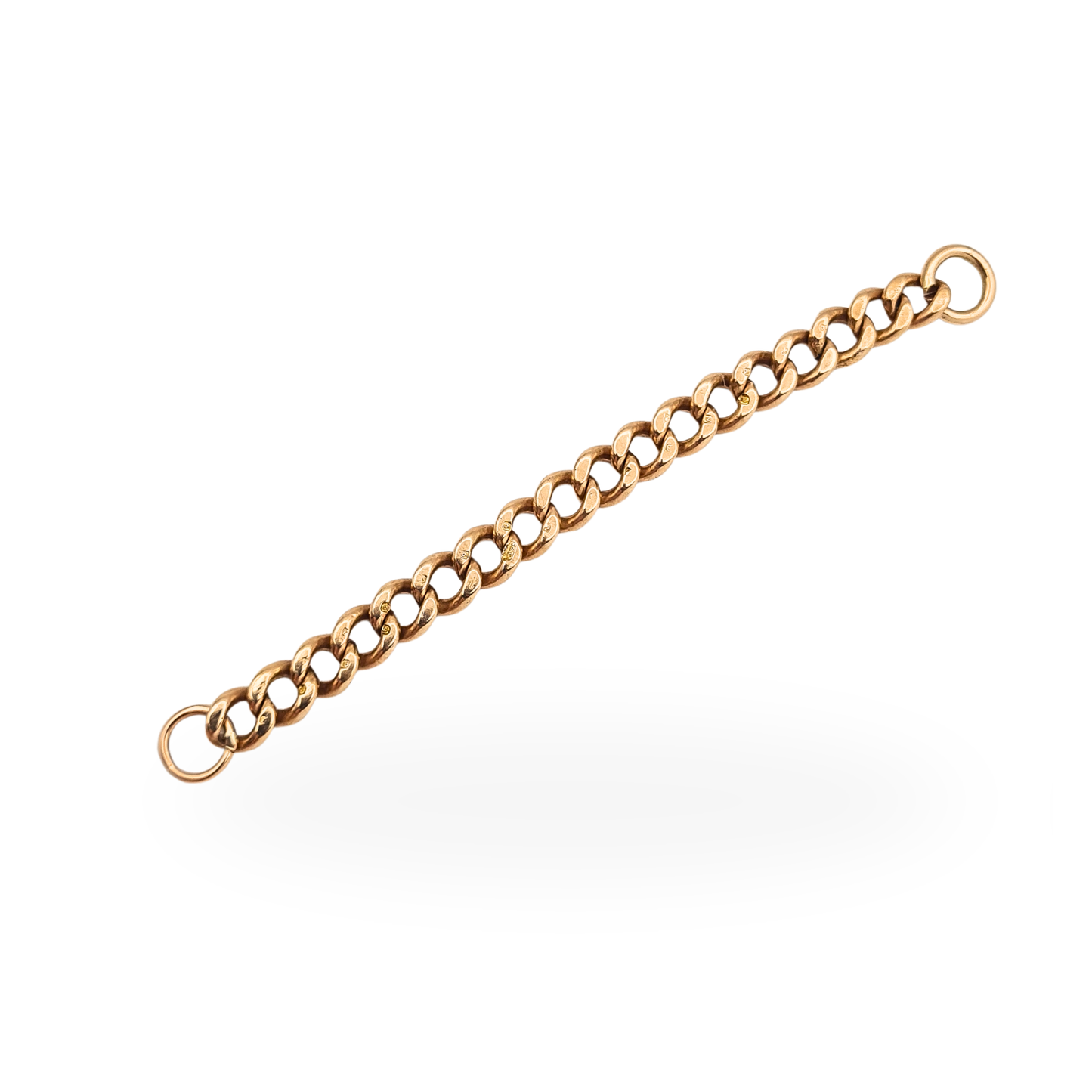 Antique 9ct Rose Gold Chain Extender Dropper 3.5in 9cm Solid Gold Curb Link Chain