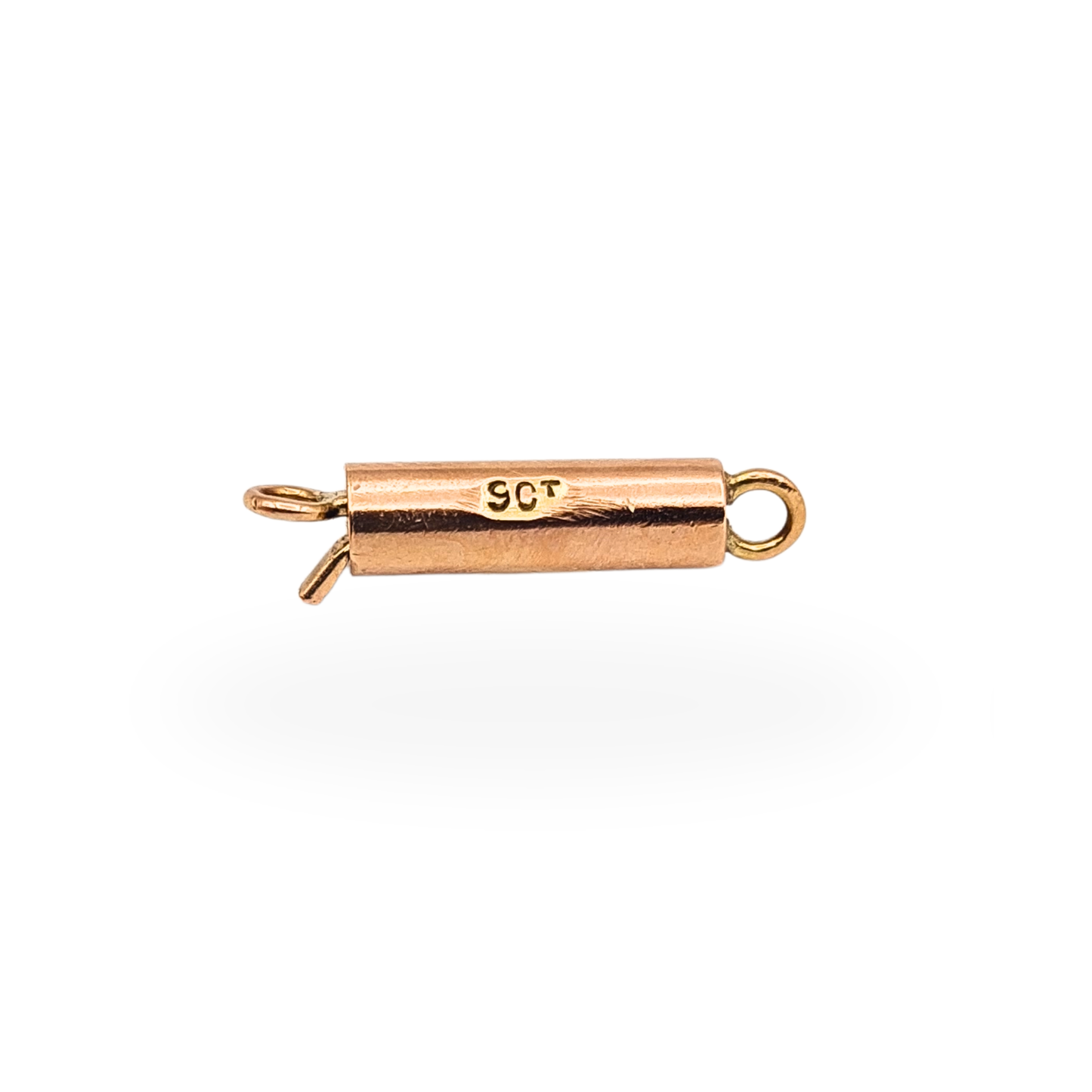 9ct Rose Gold Push Clasp 15mm Tube Clasp Antique Necklace Bracelet Clasp