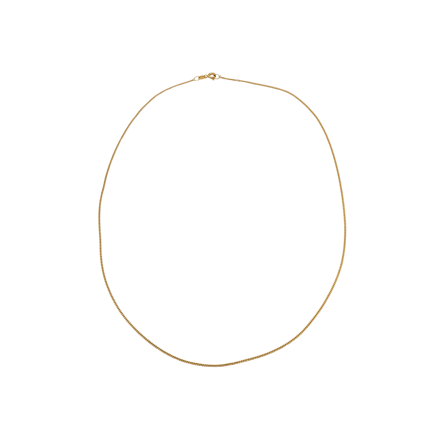 18" Long 9ct Gold Tiny Curb Chain Necklace 46cm Long  Dainty 1mm WIde Gold Chain