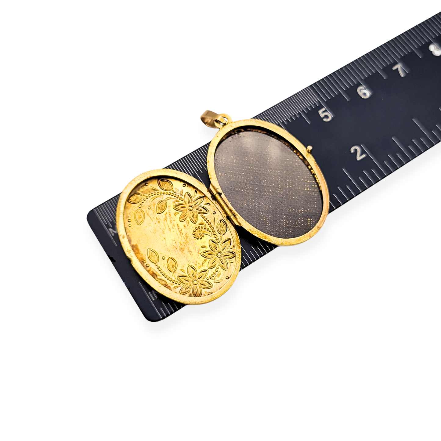 Large 9ct Gold Floral Oval Locket, Solid, Hallmarked