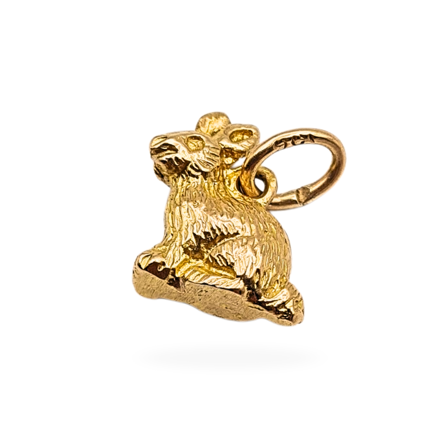 9ct Solid Gold Rabbit Charm, Stamped 9ct, Tiny Bunny Pendant