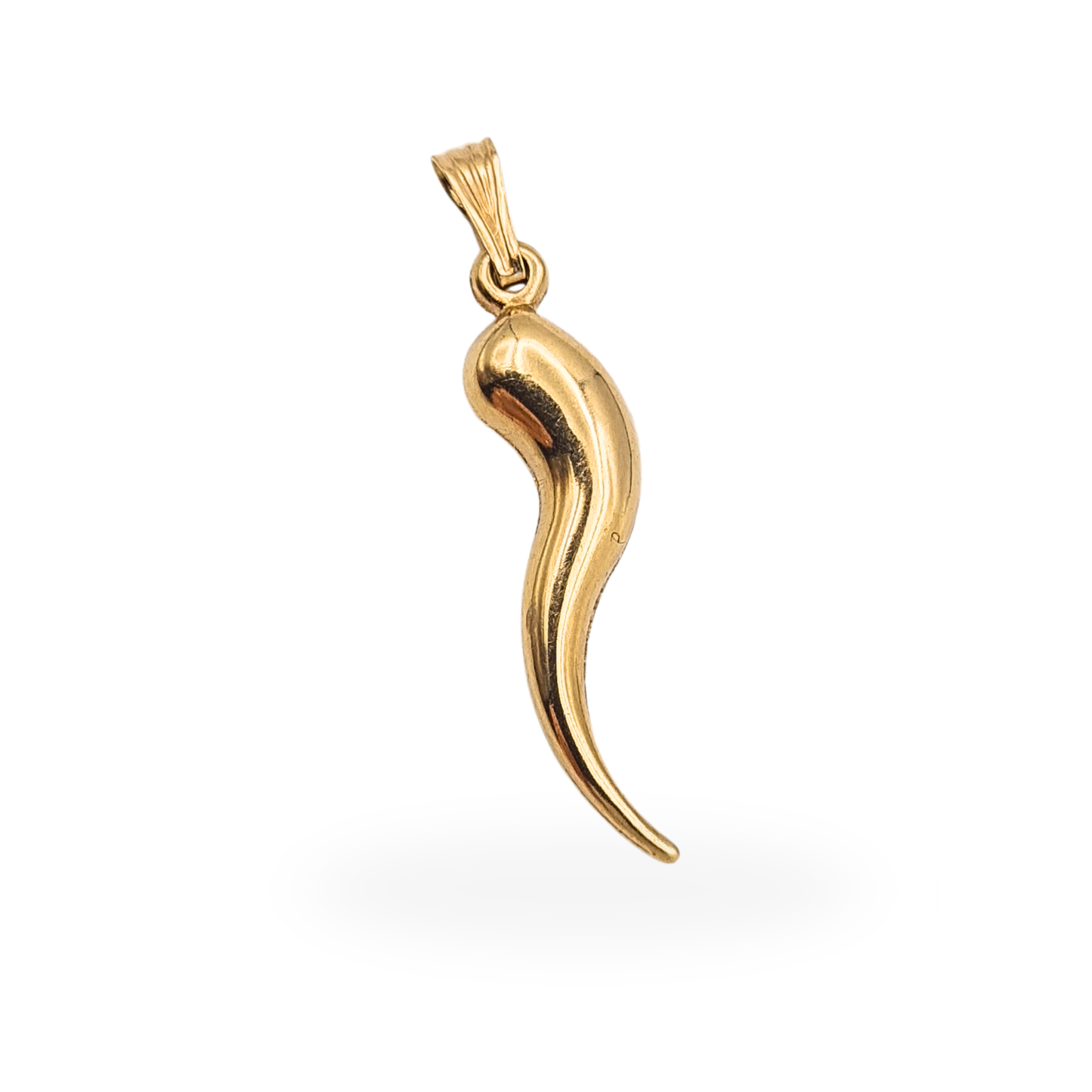 Large 9ct Gold Cornicello Horn Pendant Small Horn of Plenty Charm