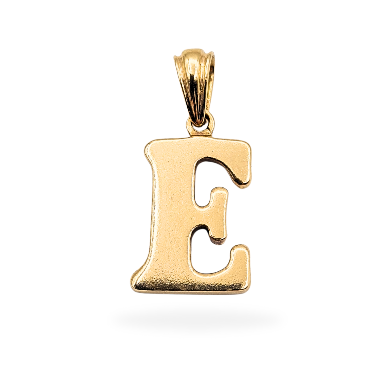 9ct Gold Letter E Pendant, Birmingham 1994, Large Initial