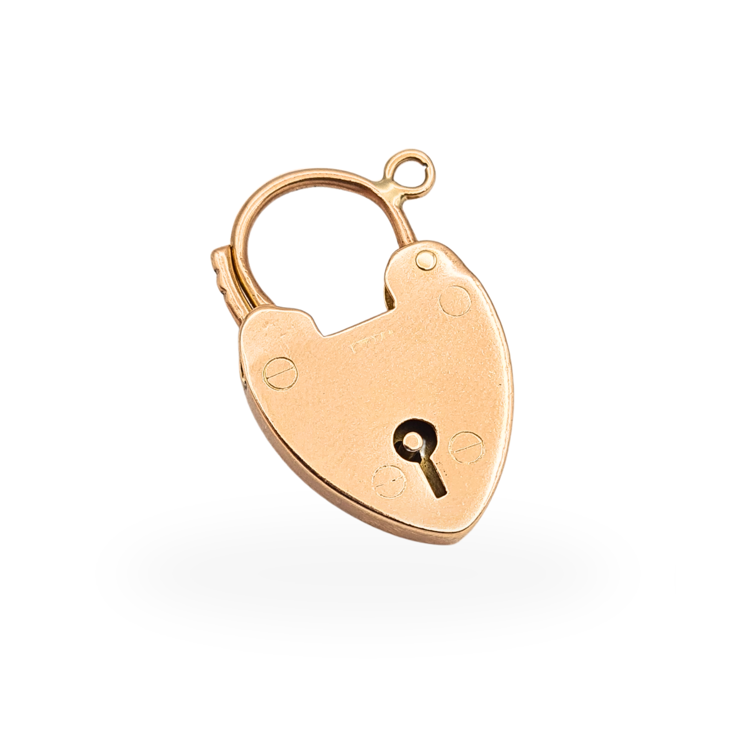 Antique dated 1896 Rose Gold Heart Padlock Clasp W&Co Birmingham 9ct