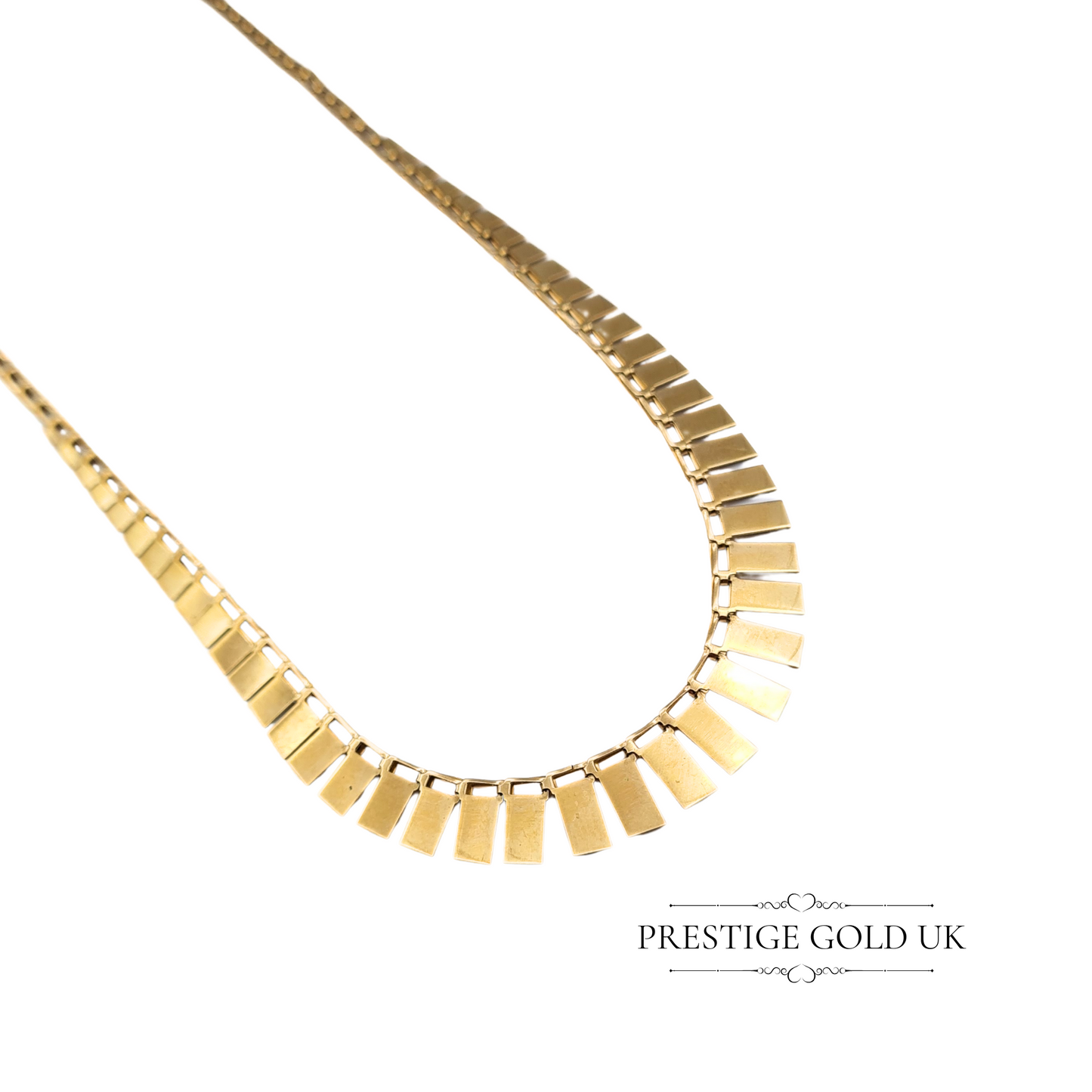 16" Vintage 9ct Yellow Gold Colorette Necklace, Fully British Hallmarked Sheffield