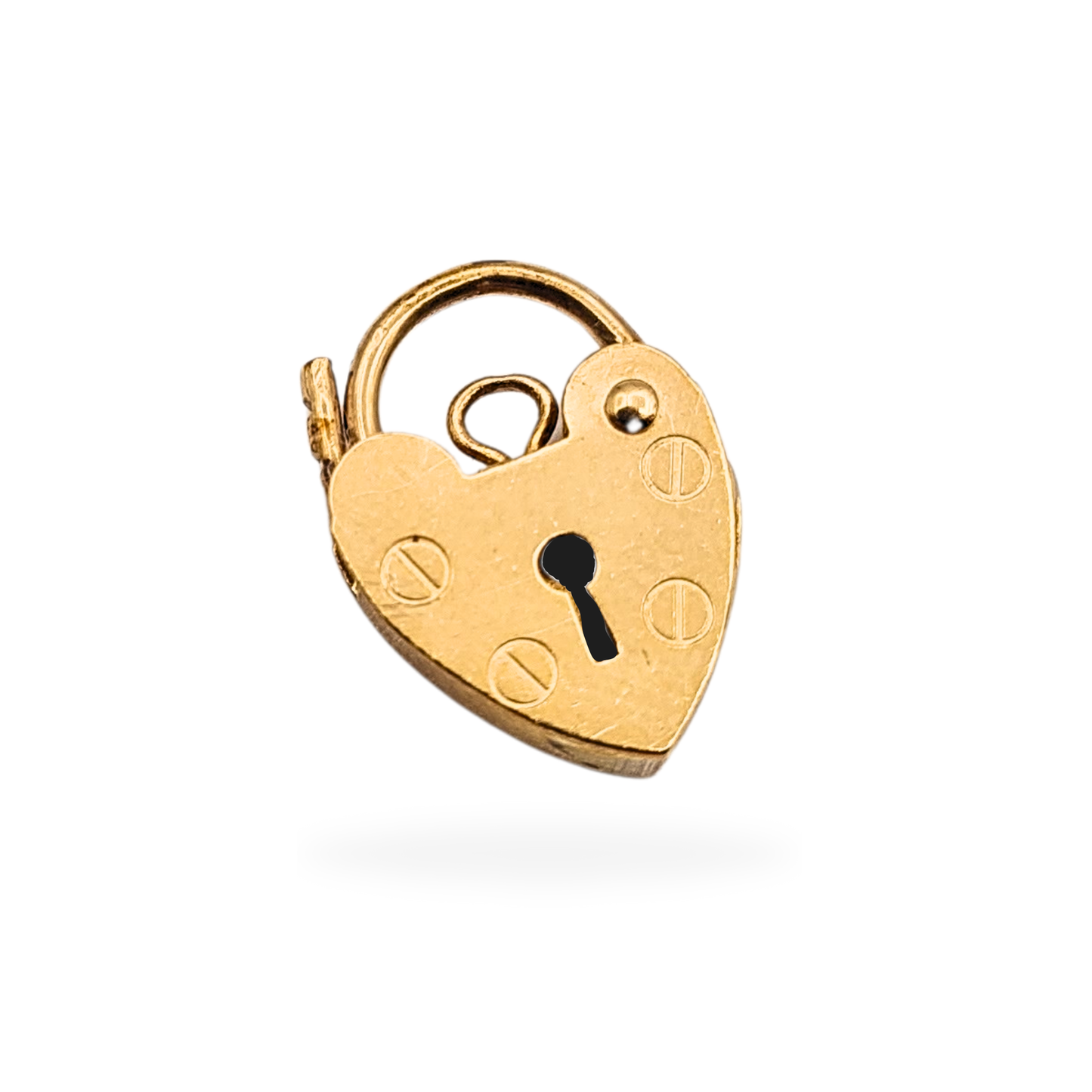 9ct Gold Heart Padlock Charm, ASJ, London 1991
