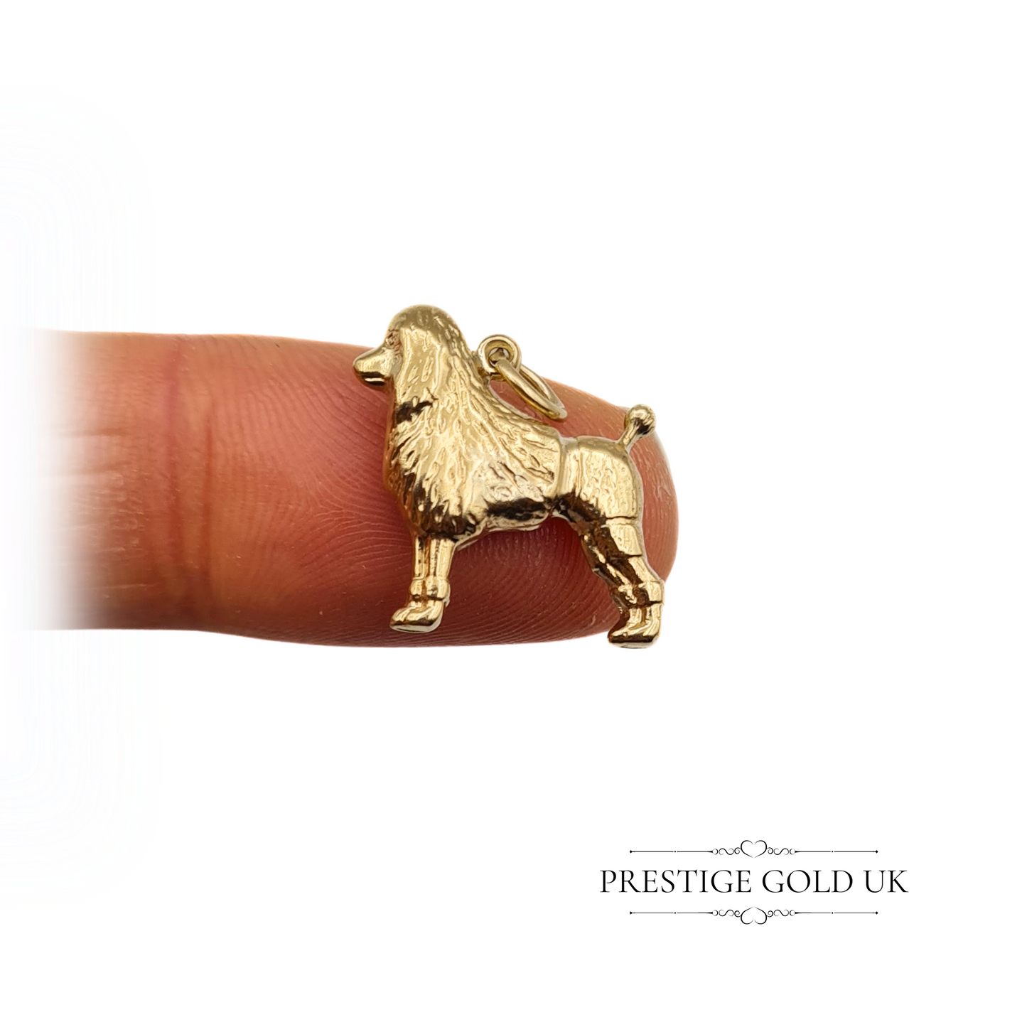 Vintage 9ct Gold Poodle Charm, Hollow Construction, Fully Hallmarked