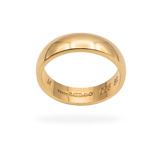 9ct Gold Wide Wedding Band,  London 1966, UK M US 6 1/4