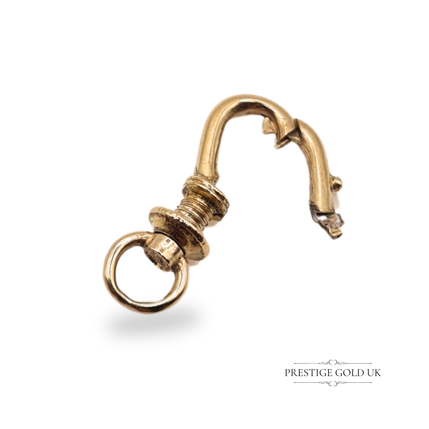 Small 9ct Yellow Gold Screw Clasp, 17 x 6mm, Tiny Fastener For Charms