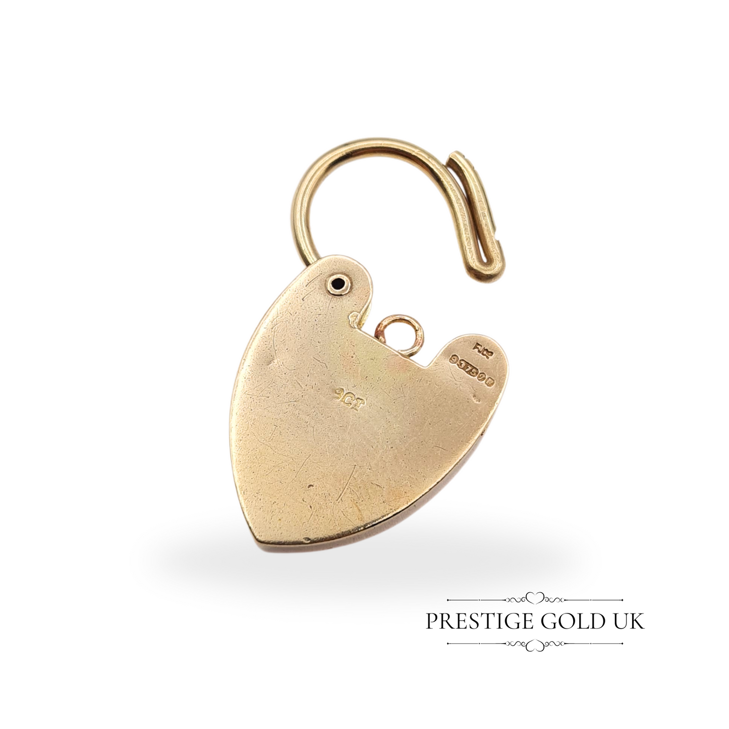 Vintage 9ct Yellow Gold Heart Padlock, Fully British Hallmarked, London 1983