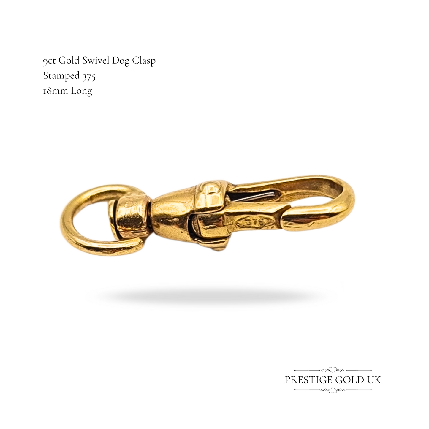 Small 9ct Gold Swivel Dog Clip Clasp, Tiny Secure Fastener Jewellery Clasp