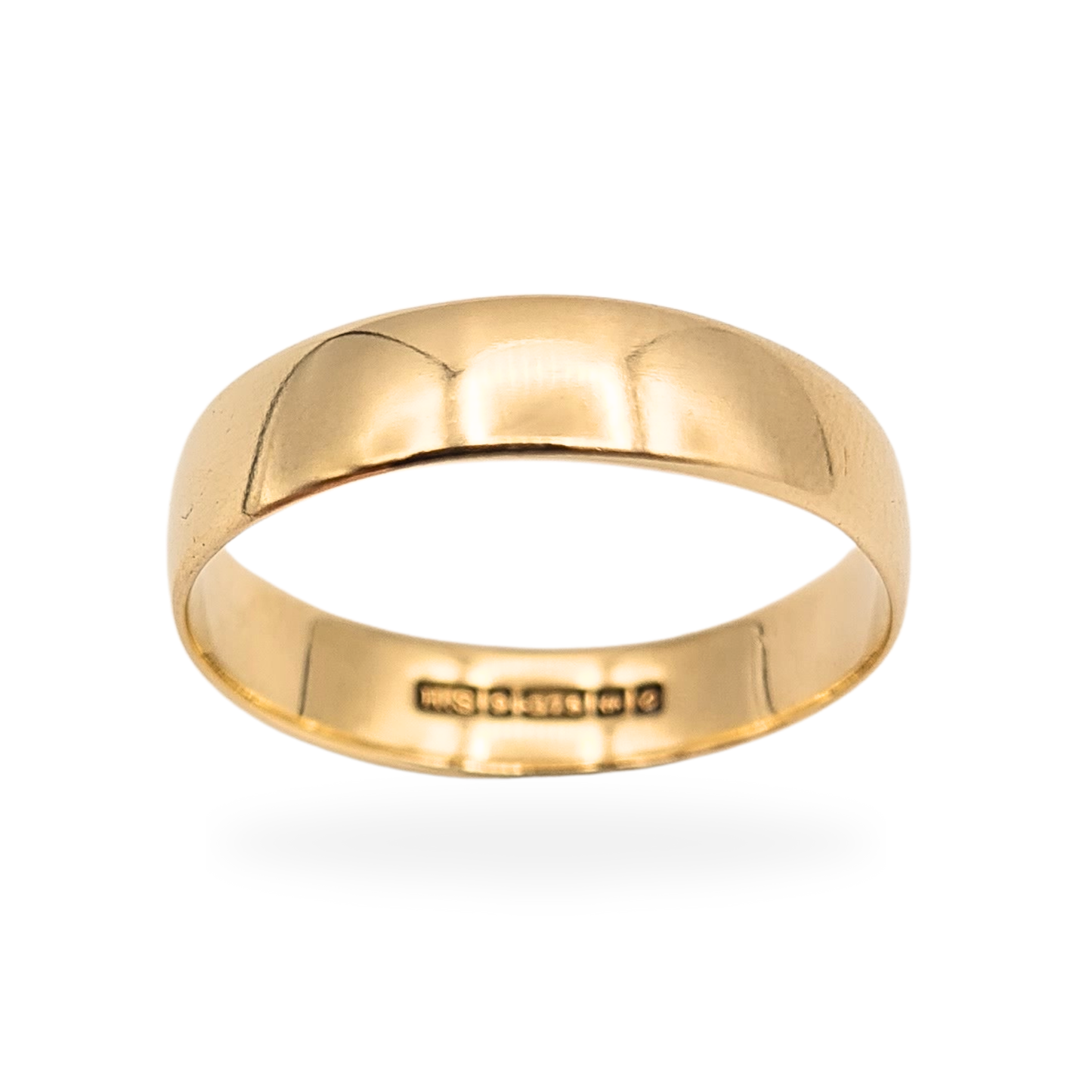 9ct Gold Wide Wedding Band Ring, UK W US 11, Birmingham 1988