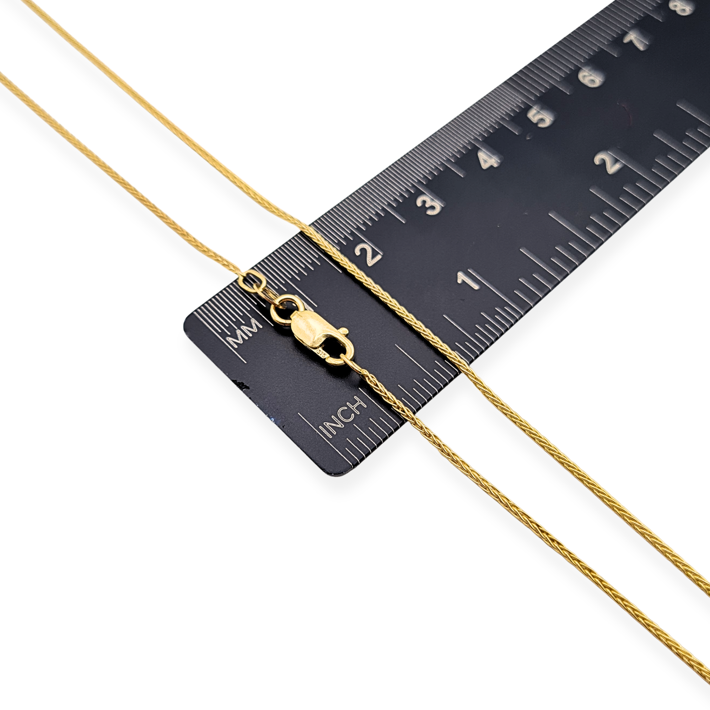 18" Gold Spiga Wheat Chain Necklace,  British Hallmarked 9ct