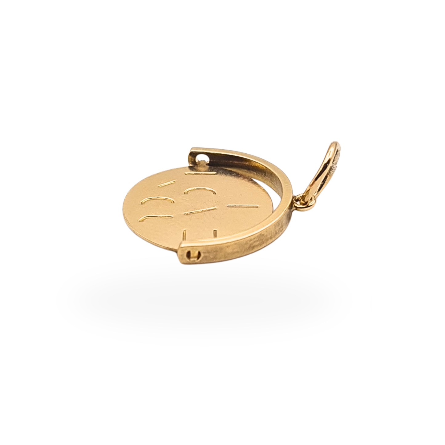 Small 9ct Gold I Love You Spinner Charm Round Moving Pendant