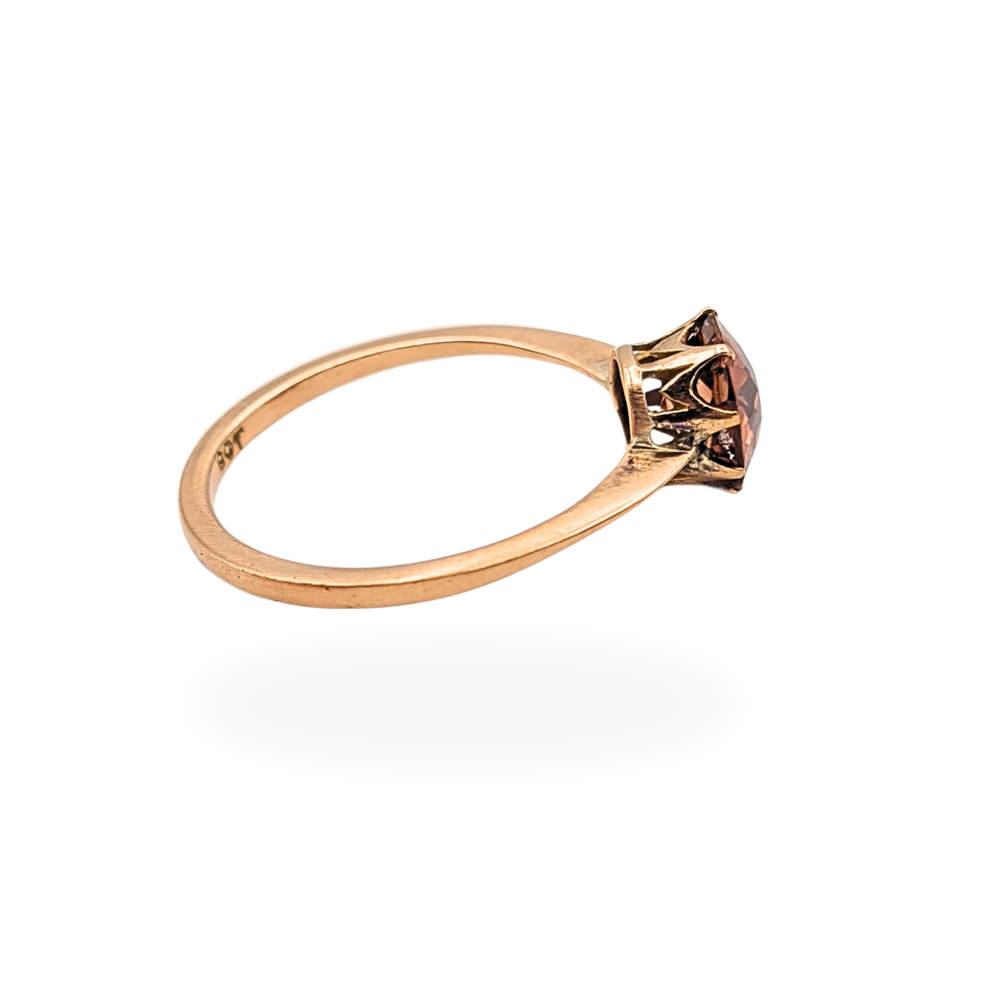 9ct Rose Gold Pink Garnet Ring, Size N 1/2 US 7