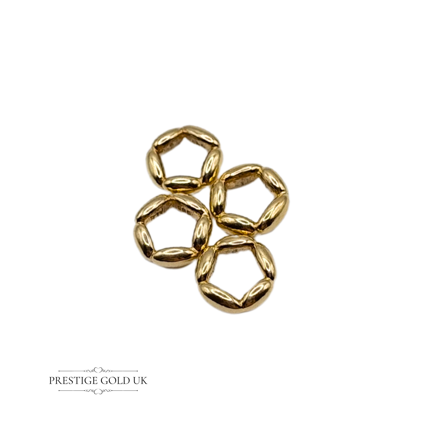 Pandora Elegant Embrace Spacer Charms x4- 14ct Gold- ALE 585 Stamped 750801