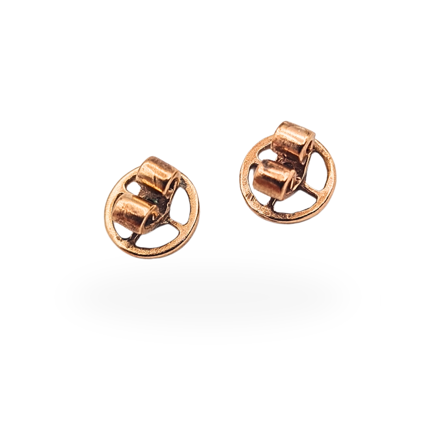 14ct Rose Gold Heart Butterfly Earring Backs Pair Scroll Backs