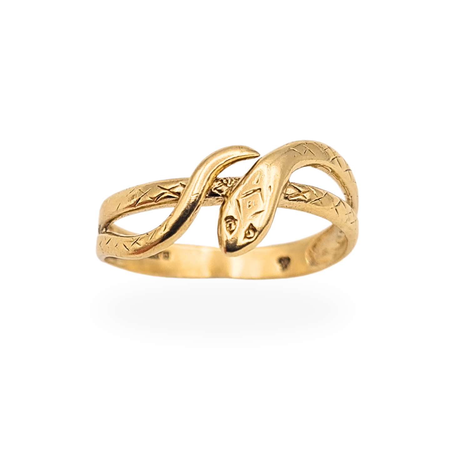 9ct Gold Small Snake Ring Birmingham Hallmarked 1986 UK O US 7.25