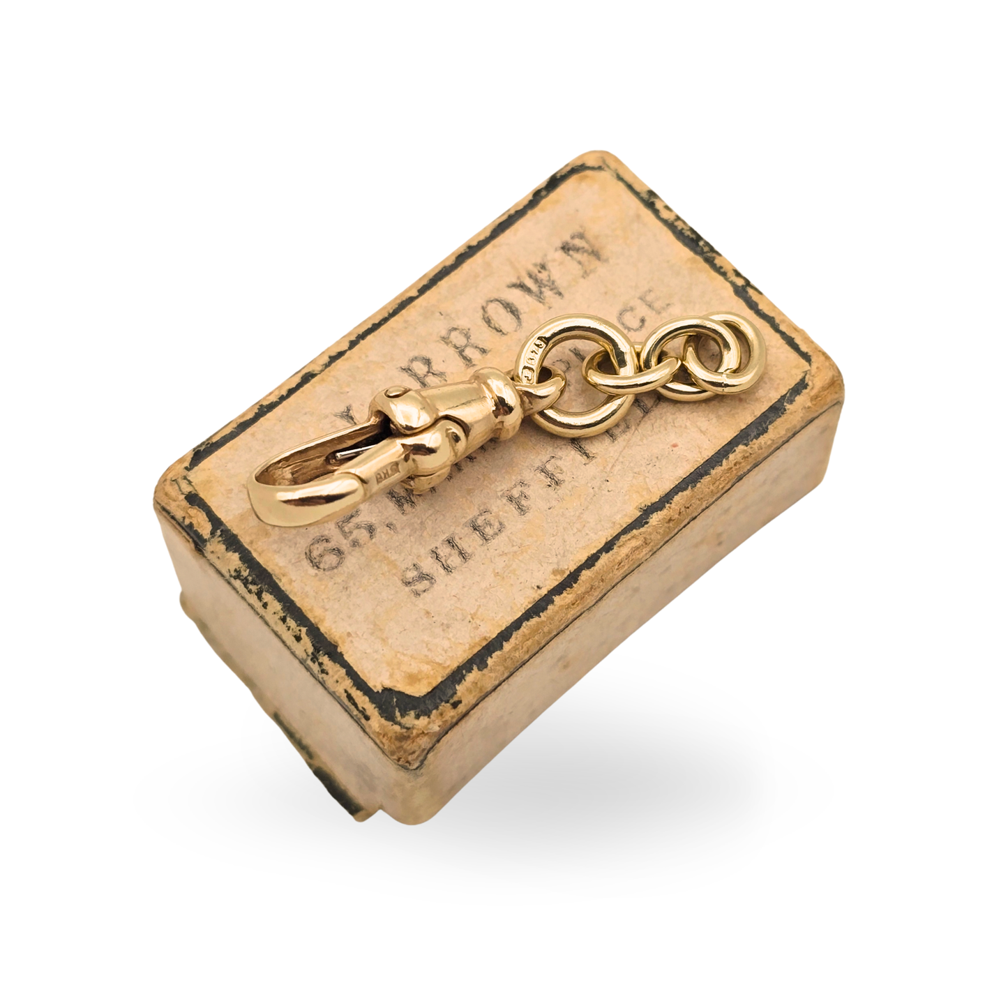 Small Yellow 9ct Gold Albert Chain Dog Clip Clasp With Jump Ring