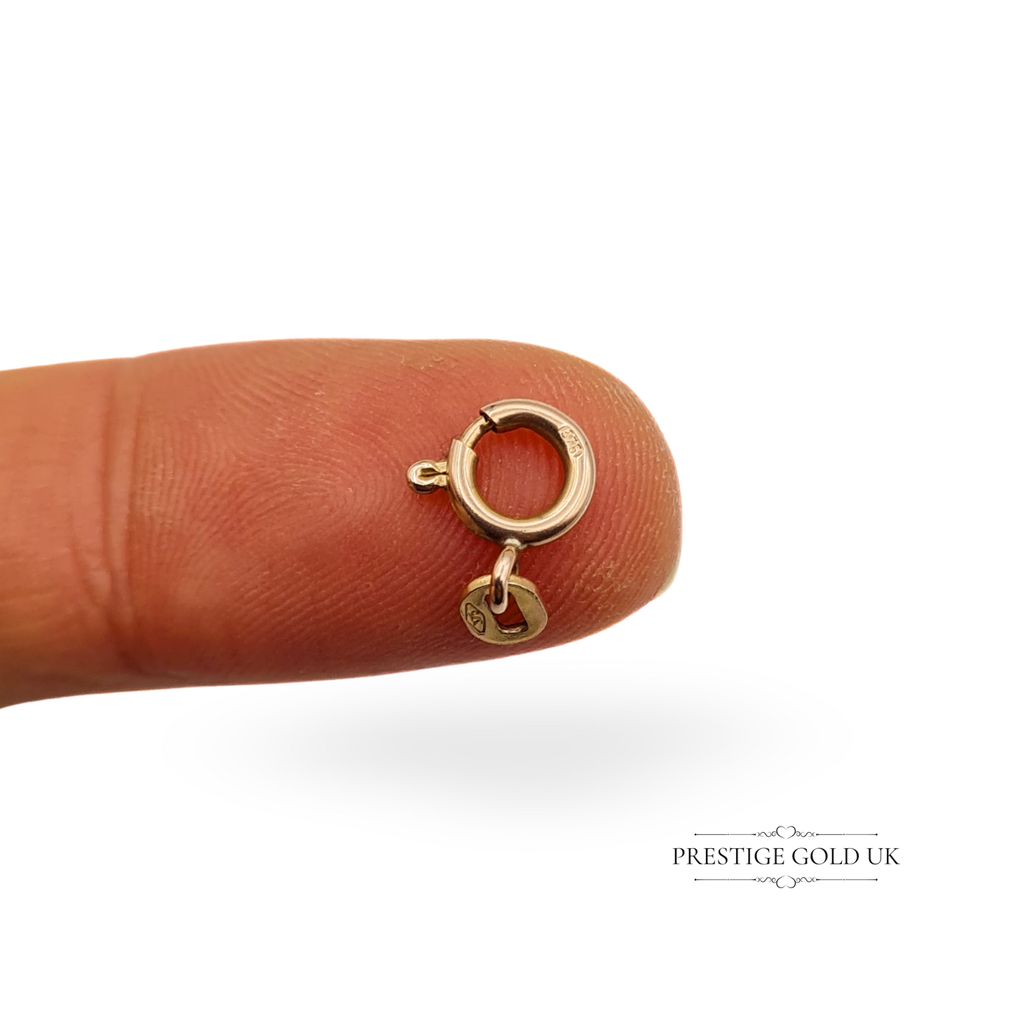 7mm Diameter Vintage 9ct Rose Gold Spring Ring Fixing, Stamped 9ct, Mid-Century,  Necklace Spring Ring Clasp Fixing Jump Ring Tag