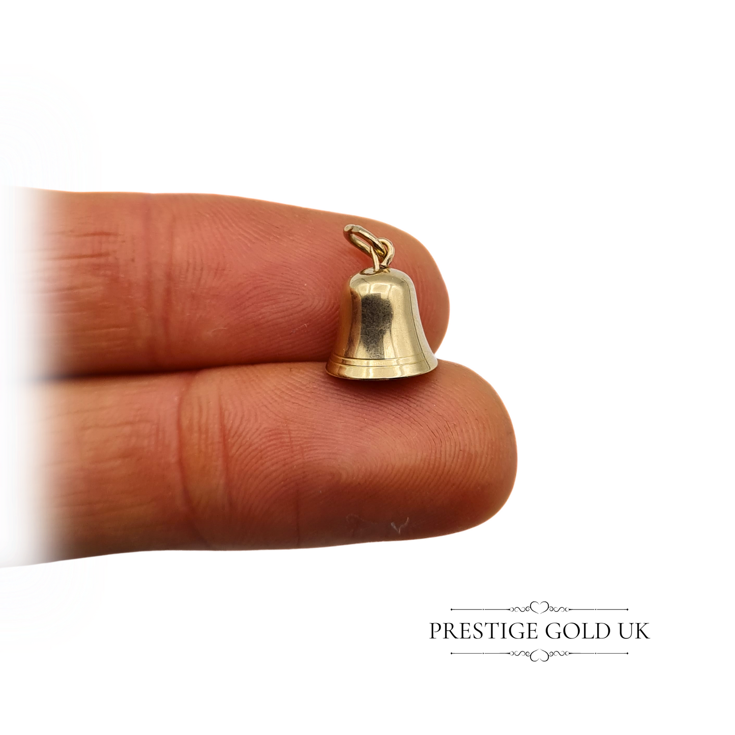 Vintage 9ct Gold Bell Charm Pendant, Fully Hallmarked Birmingham 1985, Ringing Noise