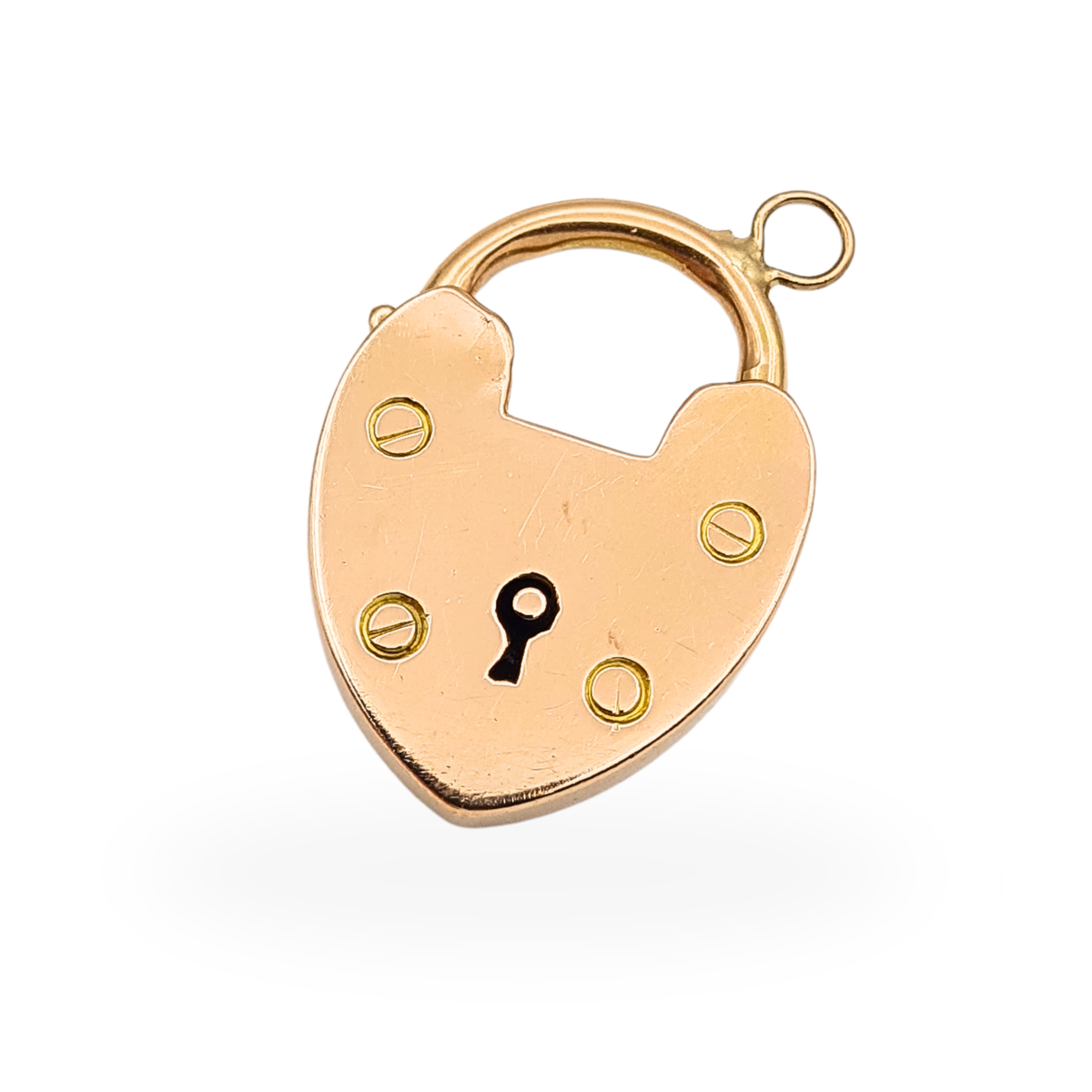 Huge Antique 15ct Rose Gold Large Heart Padlock Clasp, Opening Clasp
