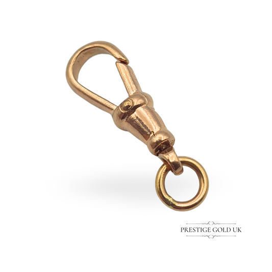 Antique 9ct Rose Gold Dog Clip for Albert Chain 21mm Tall