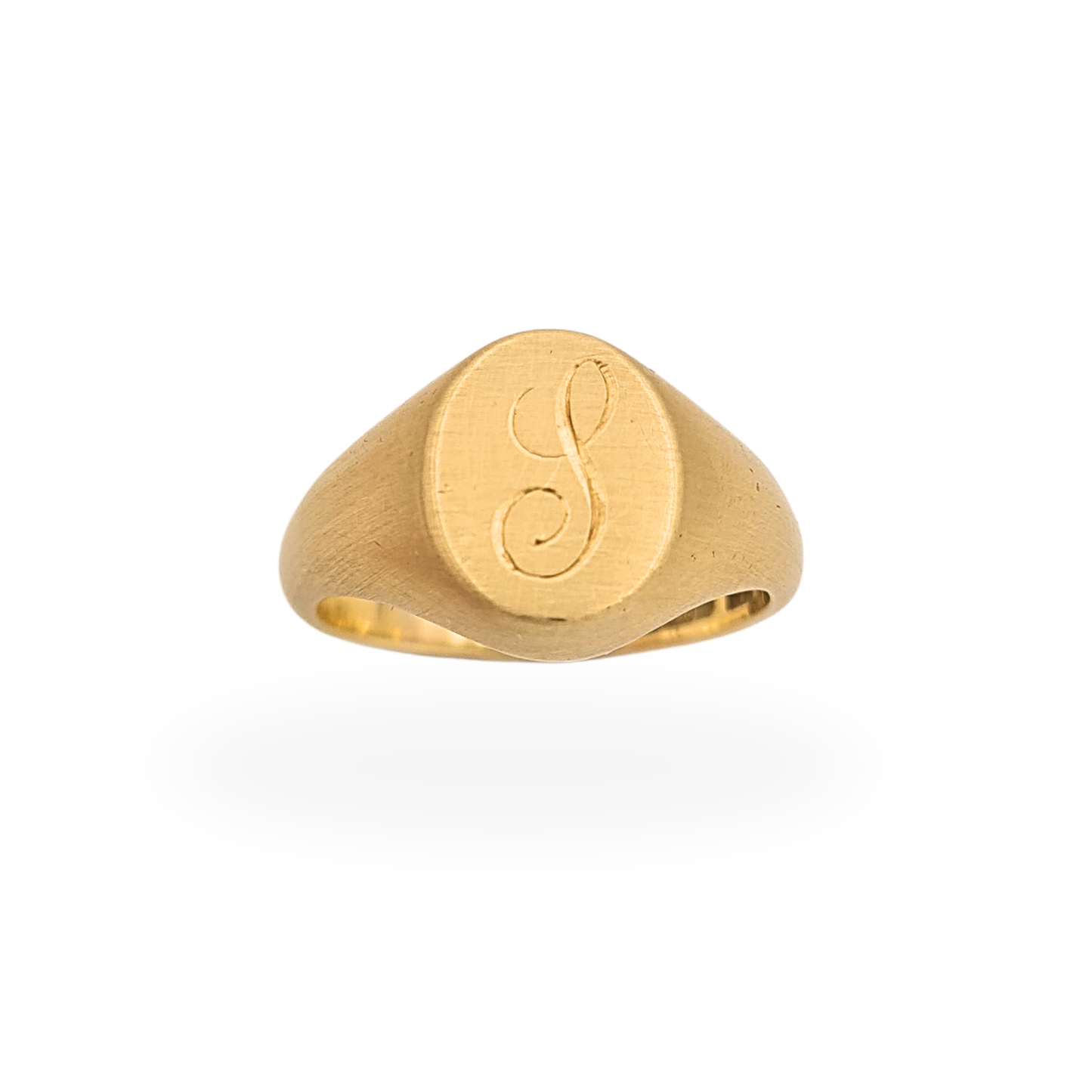 Chunky 9ct Gold Engraved "S" Signet Ring Hallmarked Birmingham  UK J    US 4 3/4
