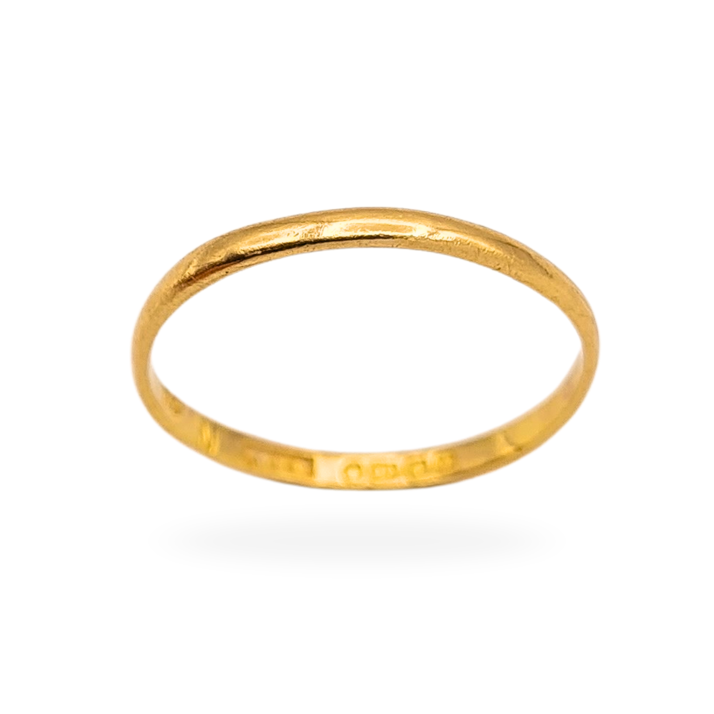 22ct Thin Gold Wedding Ring - Vintage 1940's - UK M 1/2, US 6 1/2, Euro 53.5