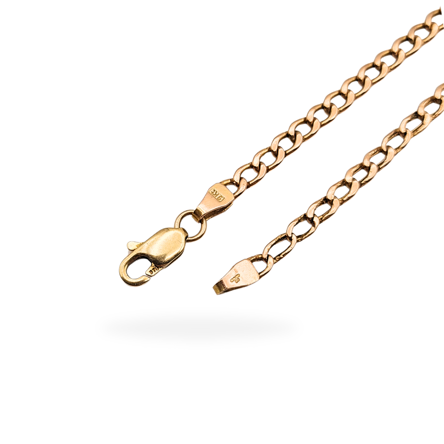 26 "Long 9ct Rose Gold Curb Chain Necklace With Lobster Clasp