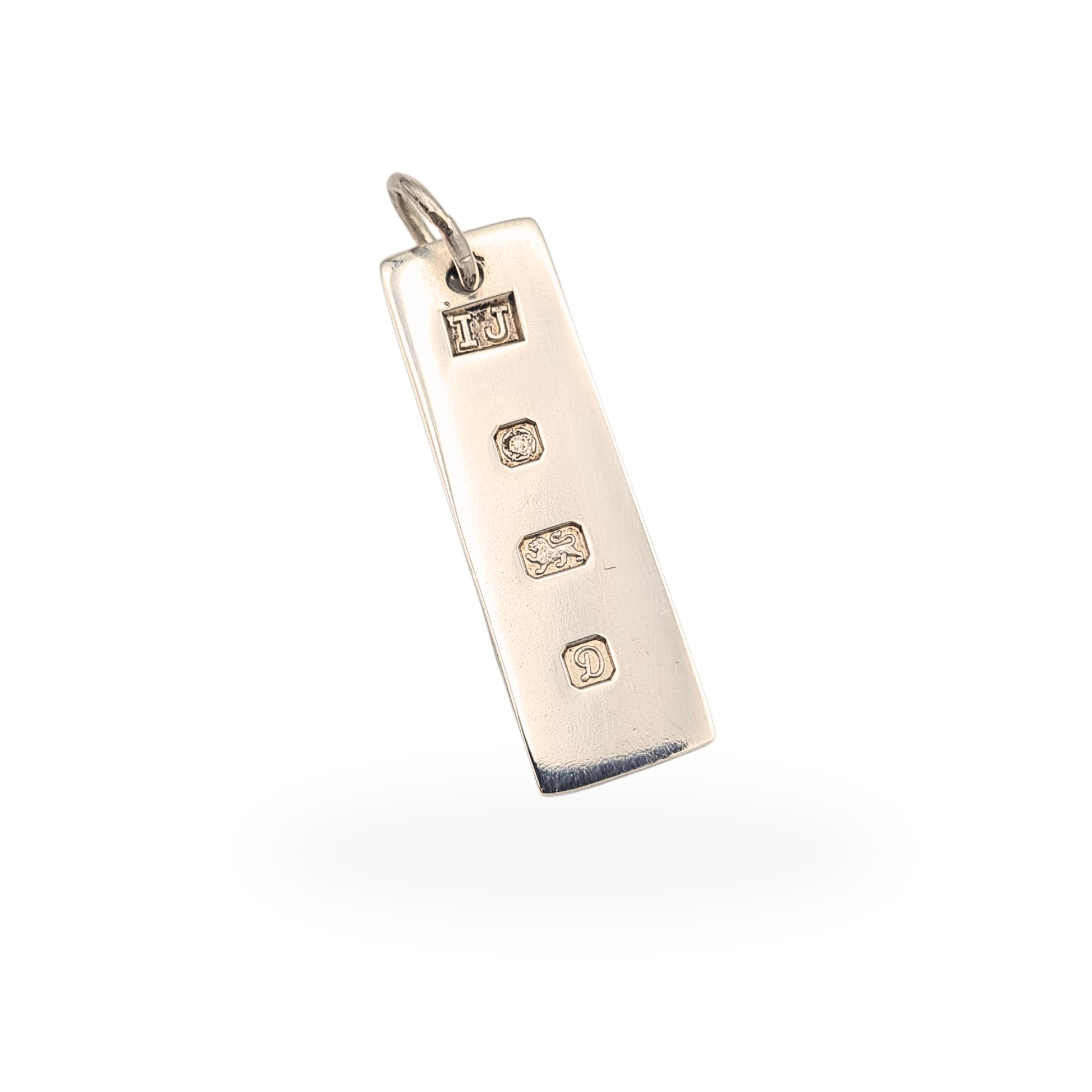 Tiny 925 sterling silver ingot pendant with Sheffield 1978 hallmark, 29mm silver bar charm