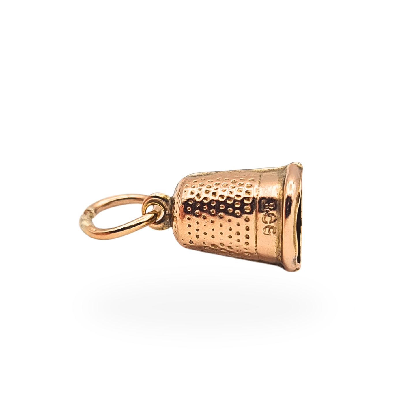 9ct Gold Tiny Thimble Charm Sewing Pendant