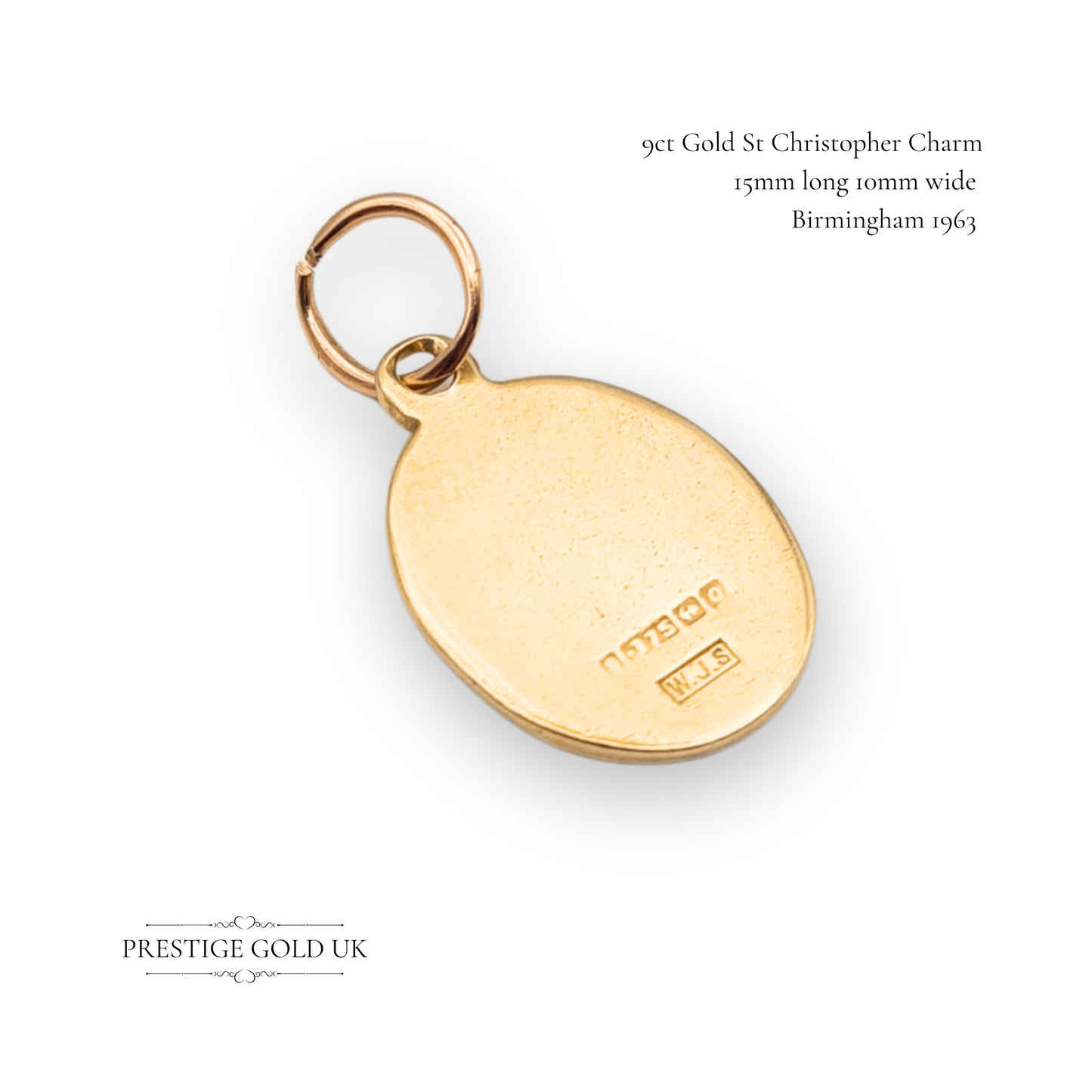 9ct Gold Small Oval St Christopher Carrying the Christ Child