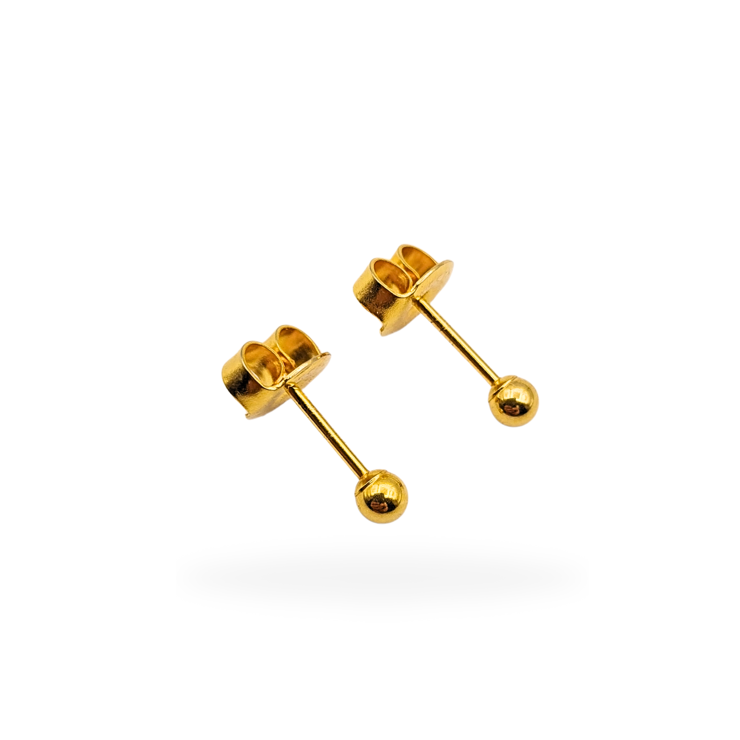 9ct Yellow Gold Ball Stud Earrings, 375 Hallmarked
