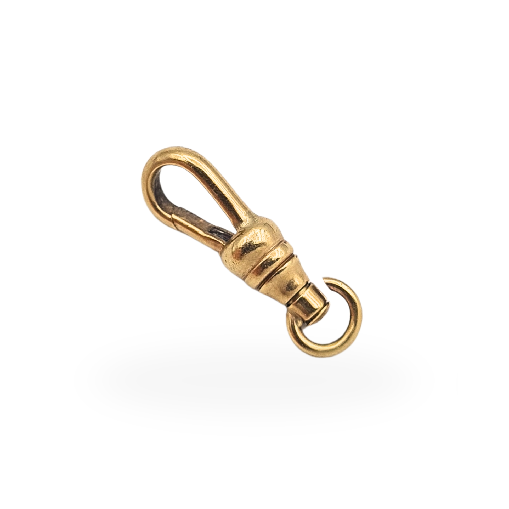 Small vintage 9ct yellow gold swivel dog clip clasp, fully tested gold jewellery finding measuring 19mm long.