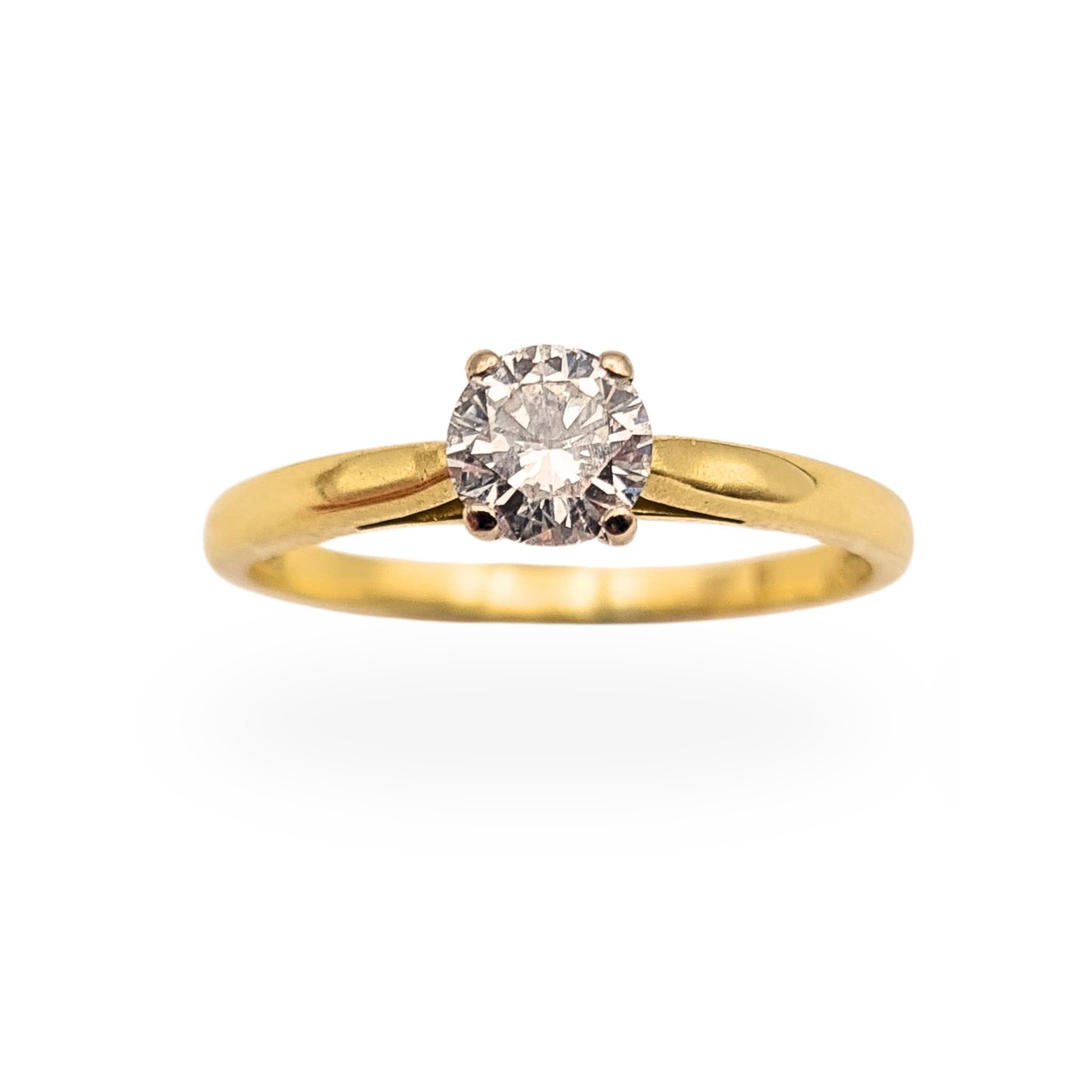 Quality 18ct Gold Diamond Solitaire Engagement Ring  UK Q / US 8.25