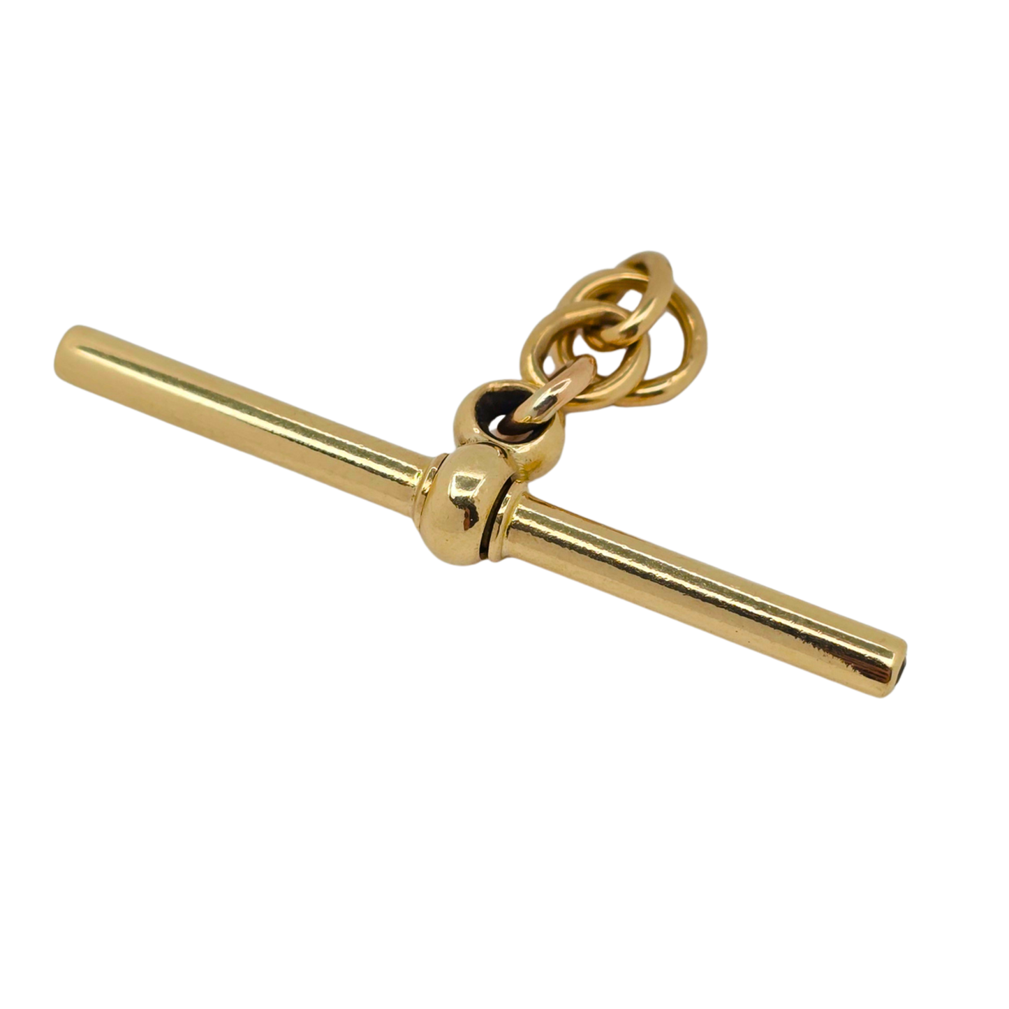 Sapphire Set 9ct Yellow Gold Large Spinning T-Bar