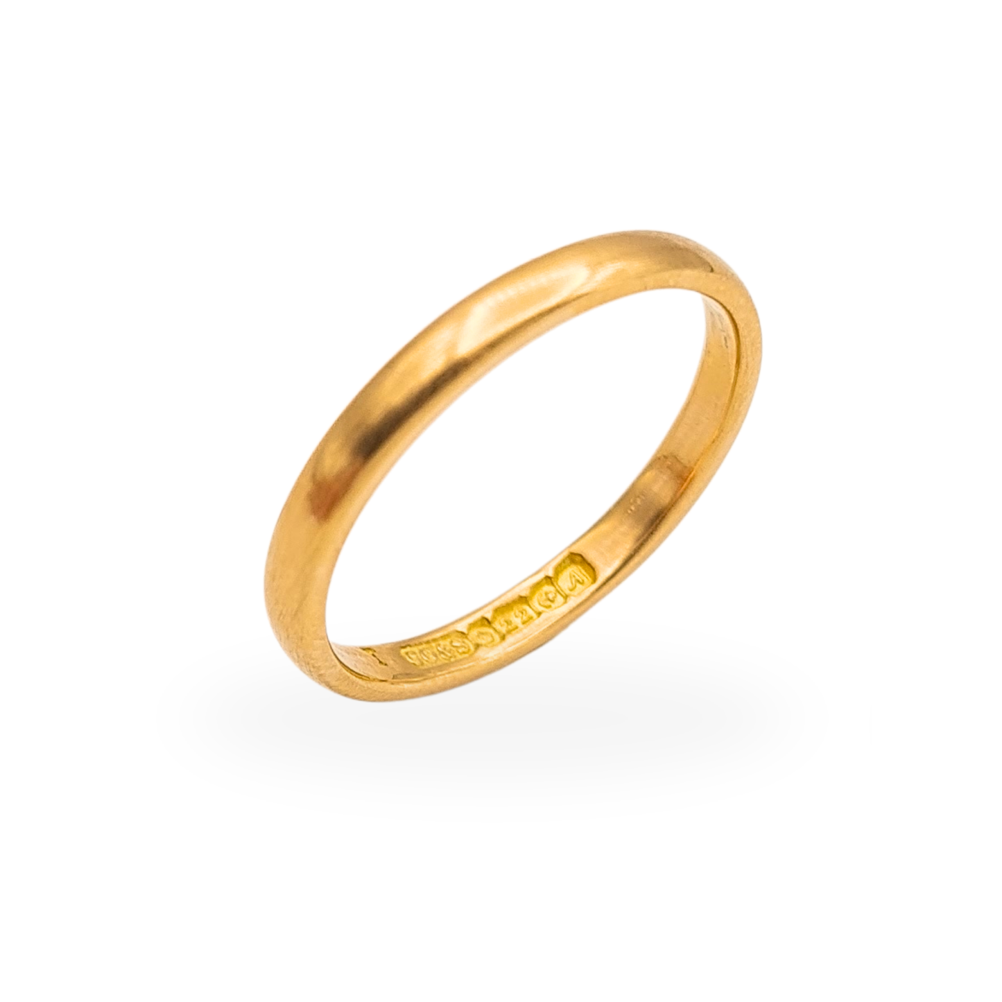 22ct Gold Wedding Band Ring 3g Birmingham 1975 Hallmarked UK O US 7.25