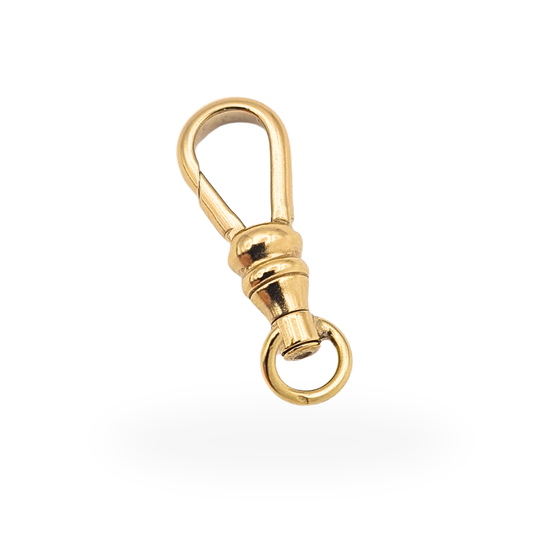 Vintage 9ct yellow gold Albert chain dog clip clasp with swivel fitting and spring closure