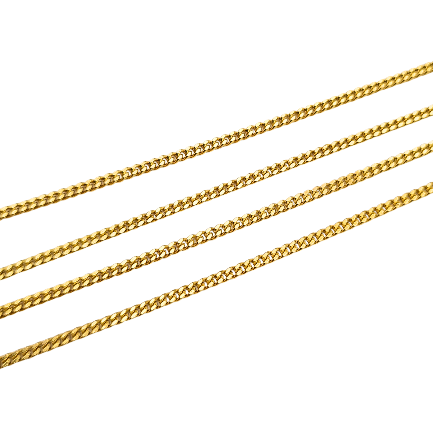9ct Gold Solid Curb Chain Necklace 19.5" 50cm 4.2g Fully Hallmarked