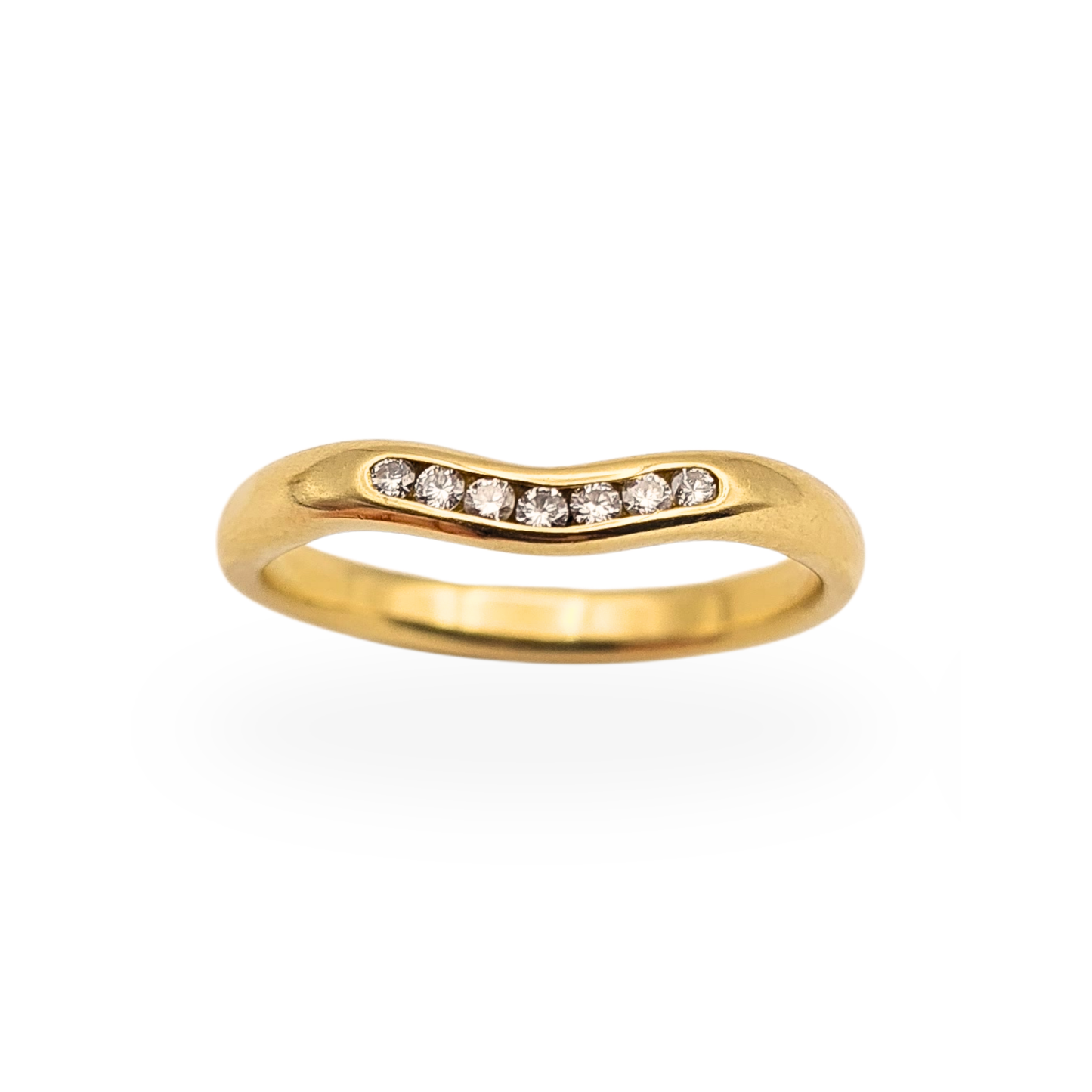 Amazing Quality 18ct Gold Diamond Set Wishbone Ring UK Q US 8