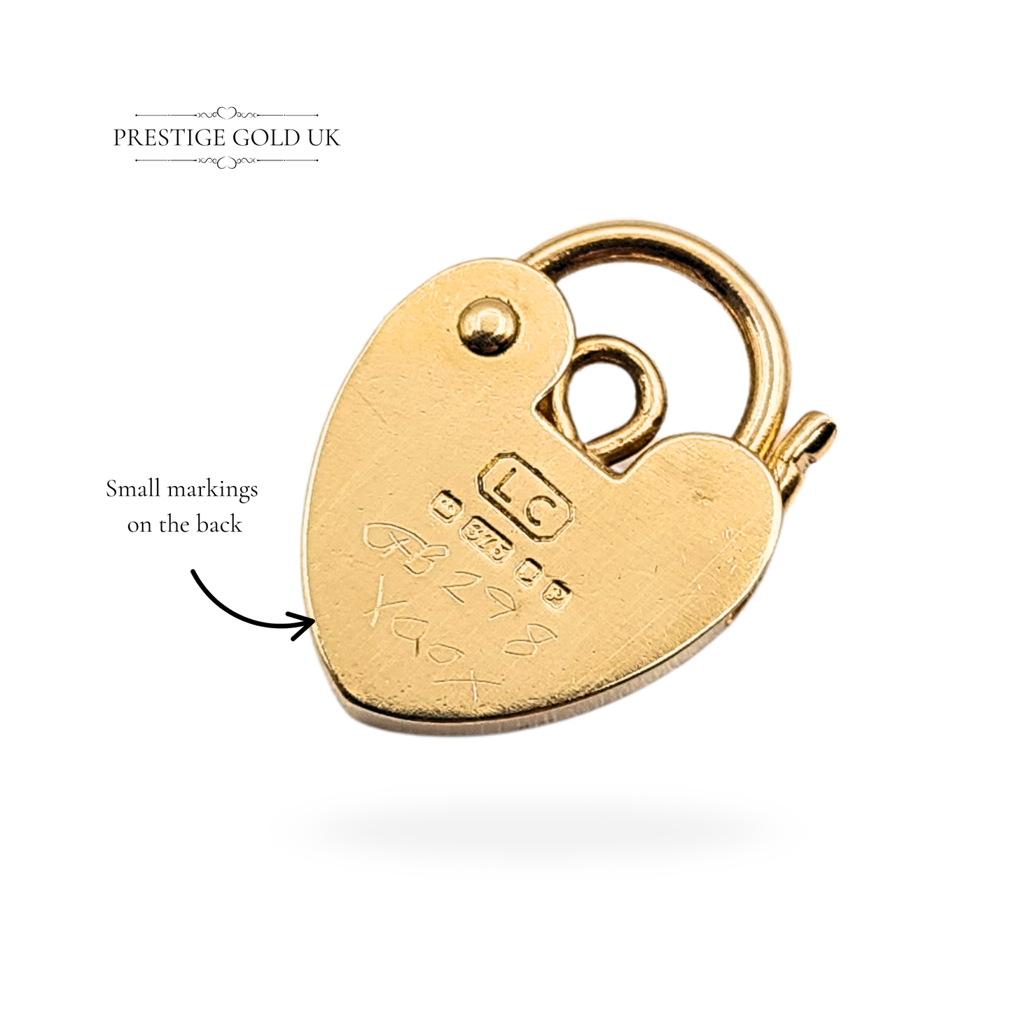 Clearance Item 9ct Gold Tiny Heart Padlock, Opens & Closes Securely