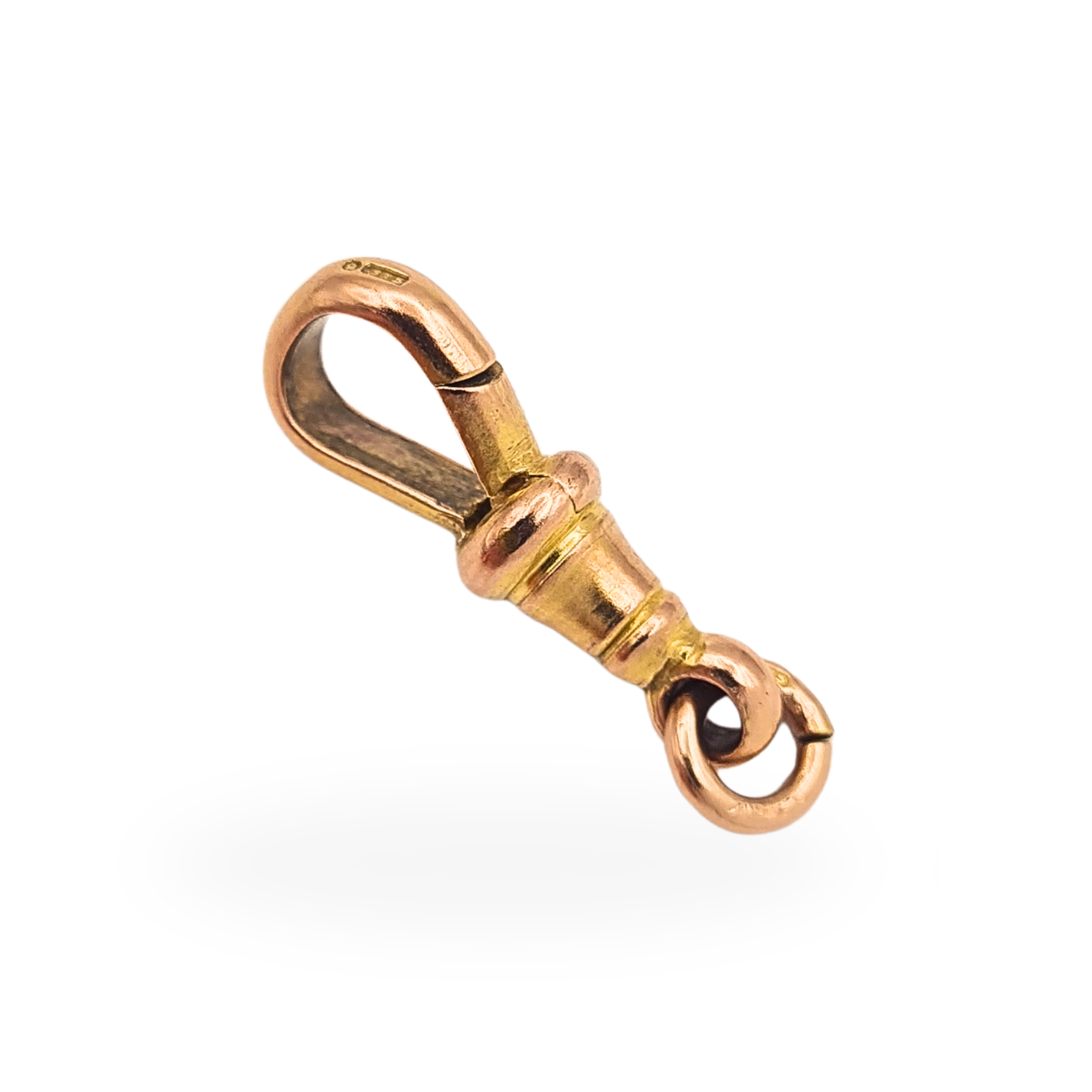 Antique 9ct Rose Gold Albert Chain Dog Clip Clasp Fixed jump ring
