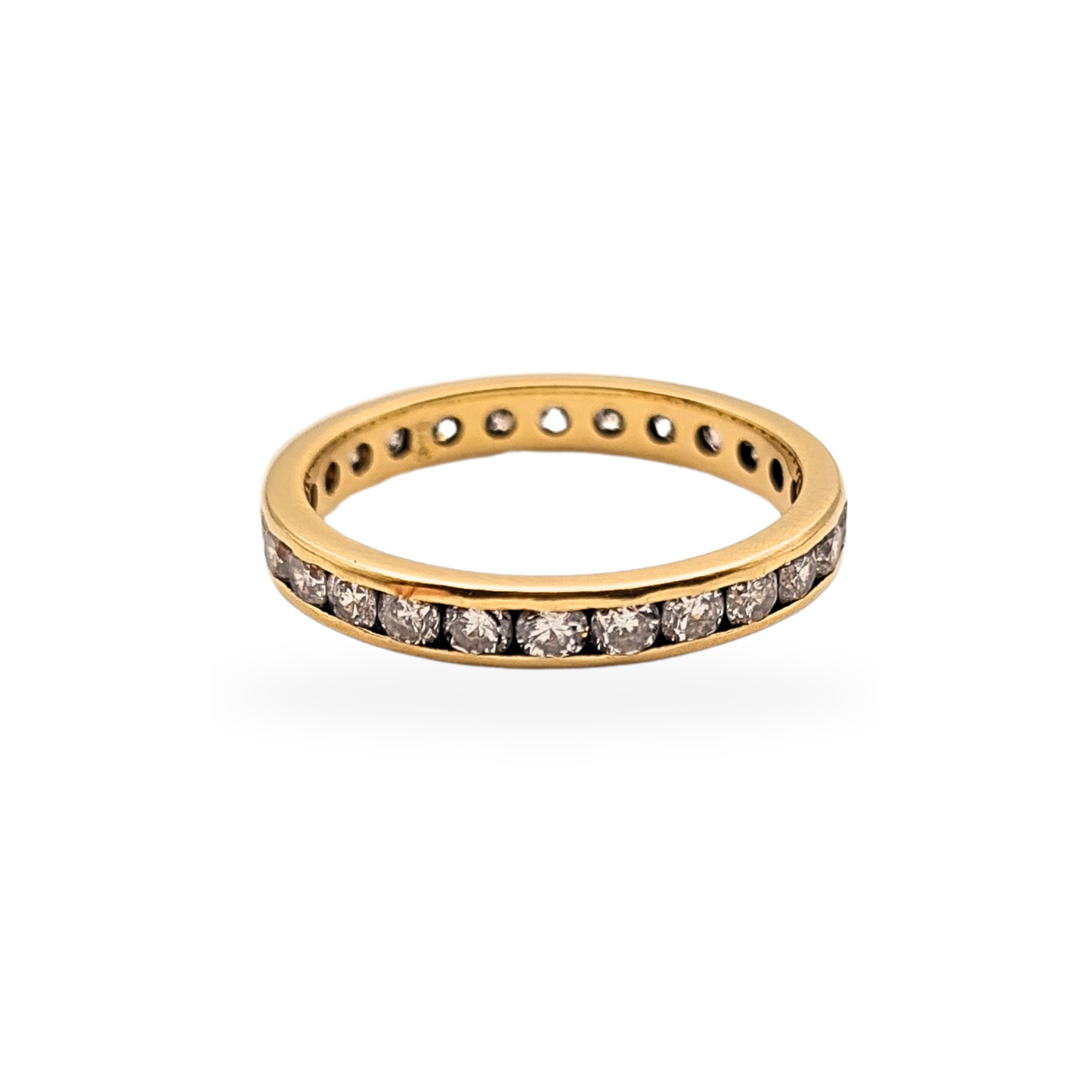 18ct Gold Diamond Eternity Ring, Full Set, UK K 1/2 US 5 1/2