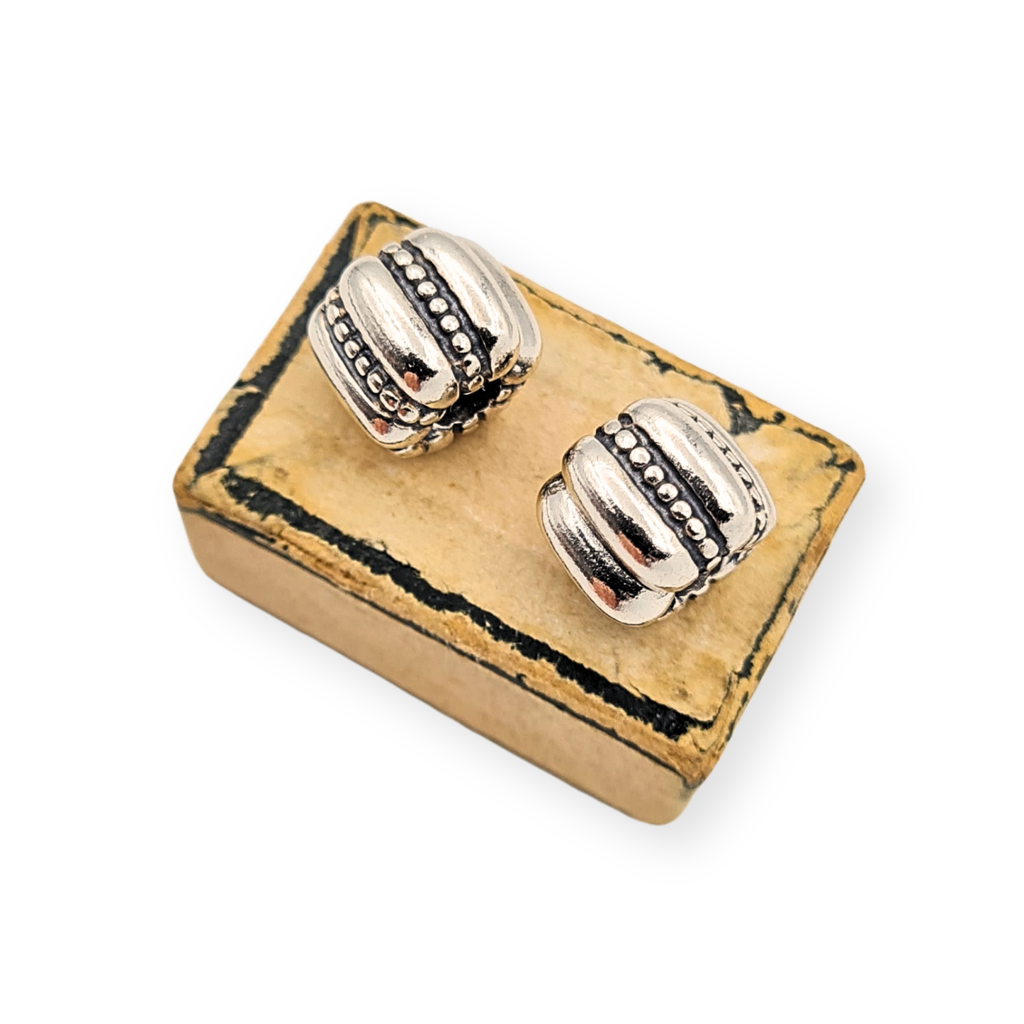 Pandora Silver Dots & Ridges Clip Charms 790446 S925 ALE