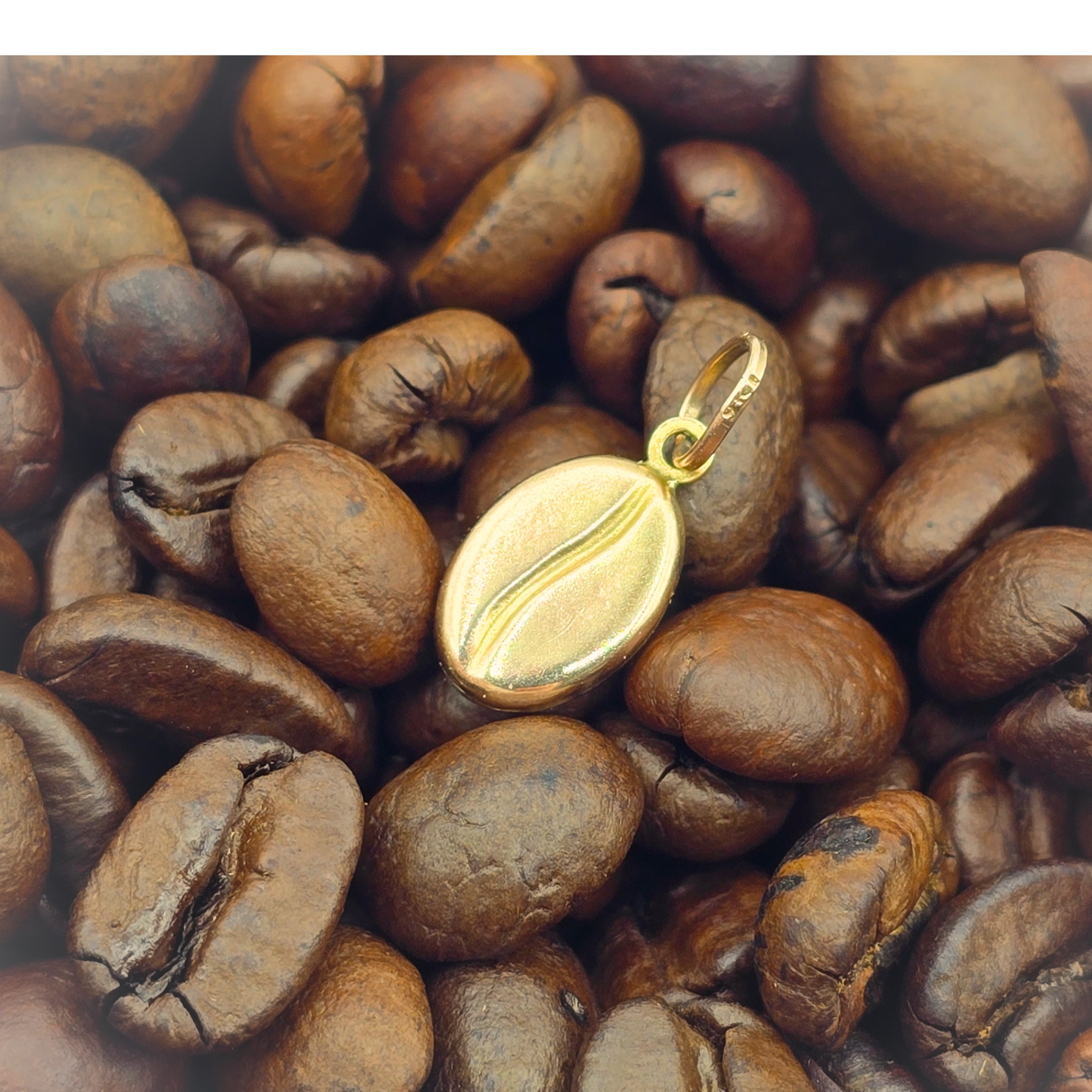 Small 9ct Rose Gold Coffee Bean Charm or Pendant