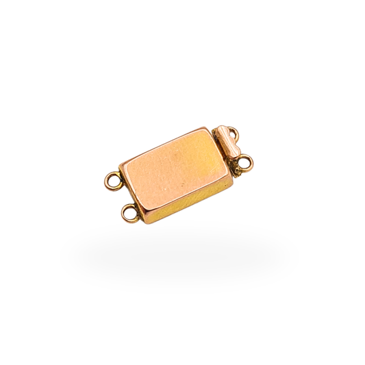 Antique 9ct rose gold two-strand push clasp, stamped 9ct, ideal for jewellery restoration and repair.
