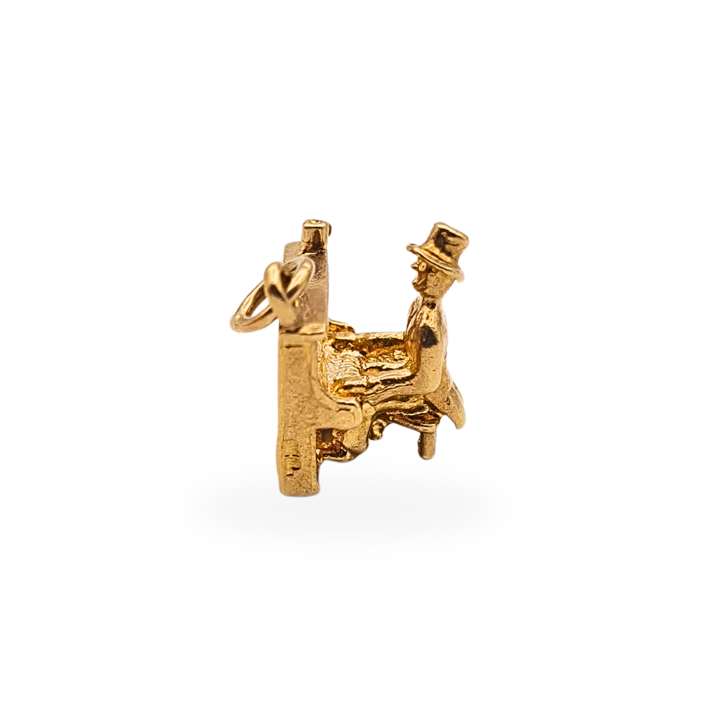 9ct Gold Vintage Piano Player, Charm Pendant Musician, Fully Hallmarked