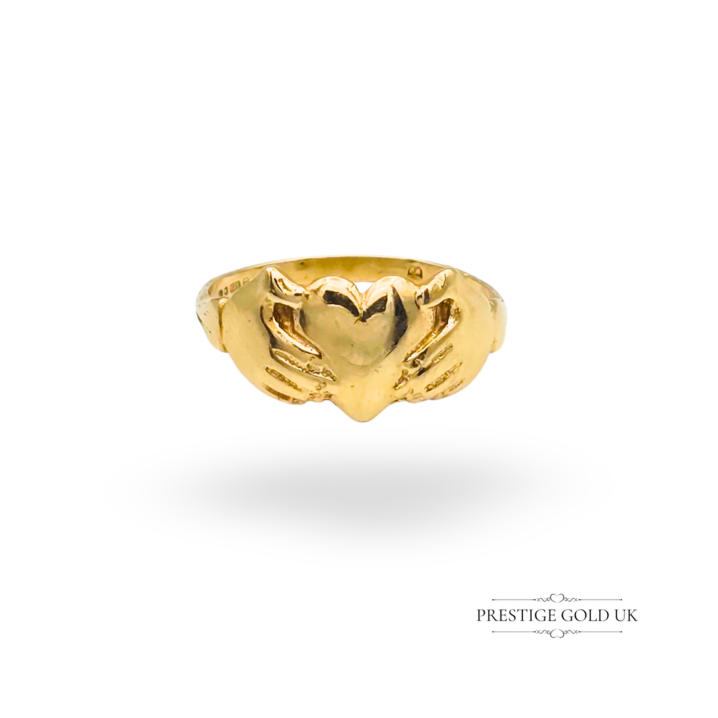 9ct Gold Claddagh Ring Irish Love Token UK R US 8.75 1982 London